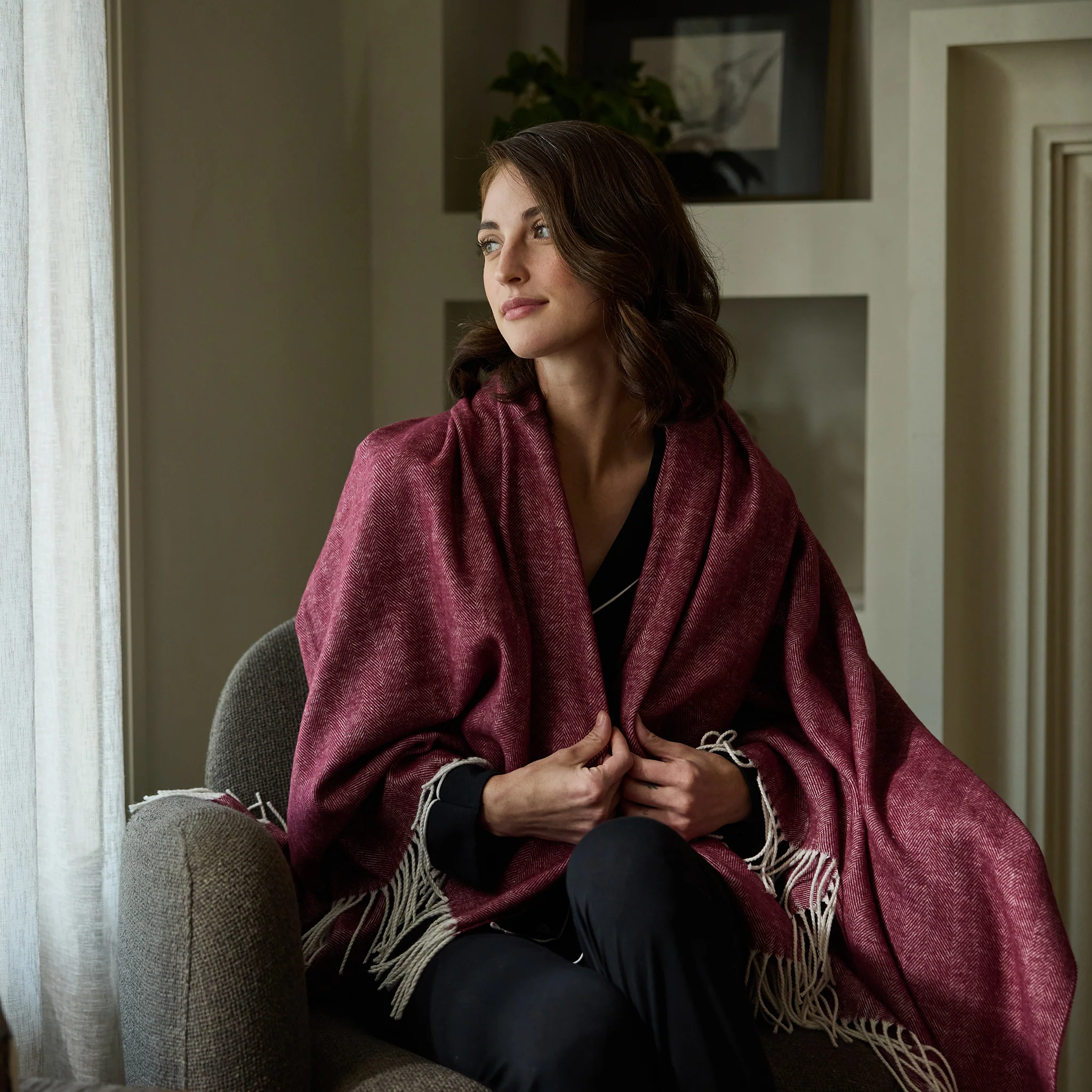 Bamboo Herringbone Tassel Throw - Image 35