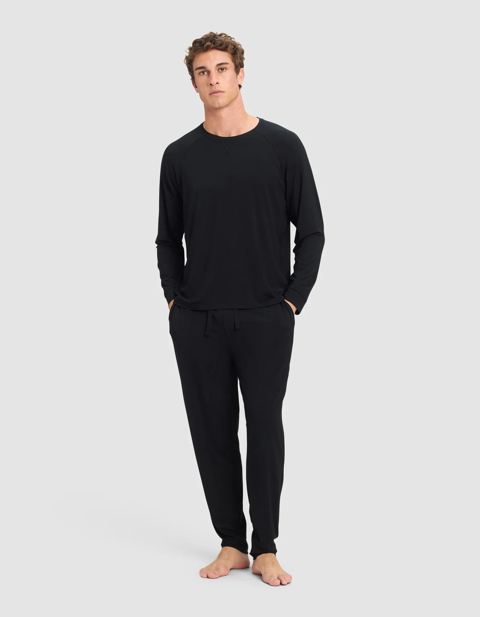 Men's Bamboo Stretch-Knit Long Sleeve Pajama Top - Image 10