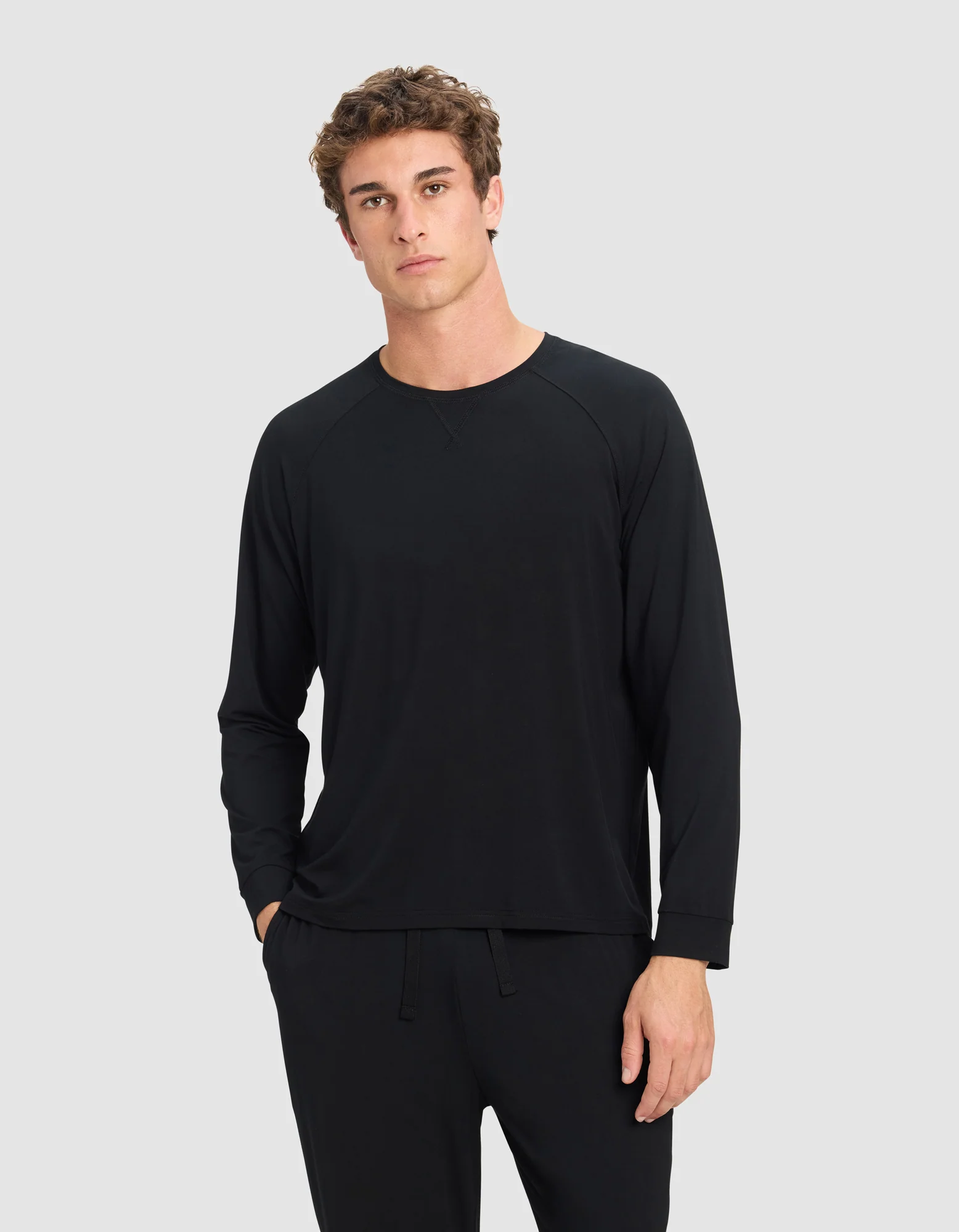 Men's Bamboo Stretch-Knit Long Sleeve Pajama Top - Image 7