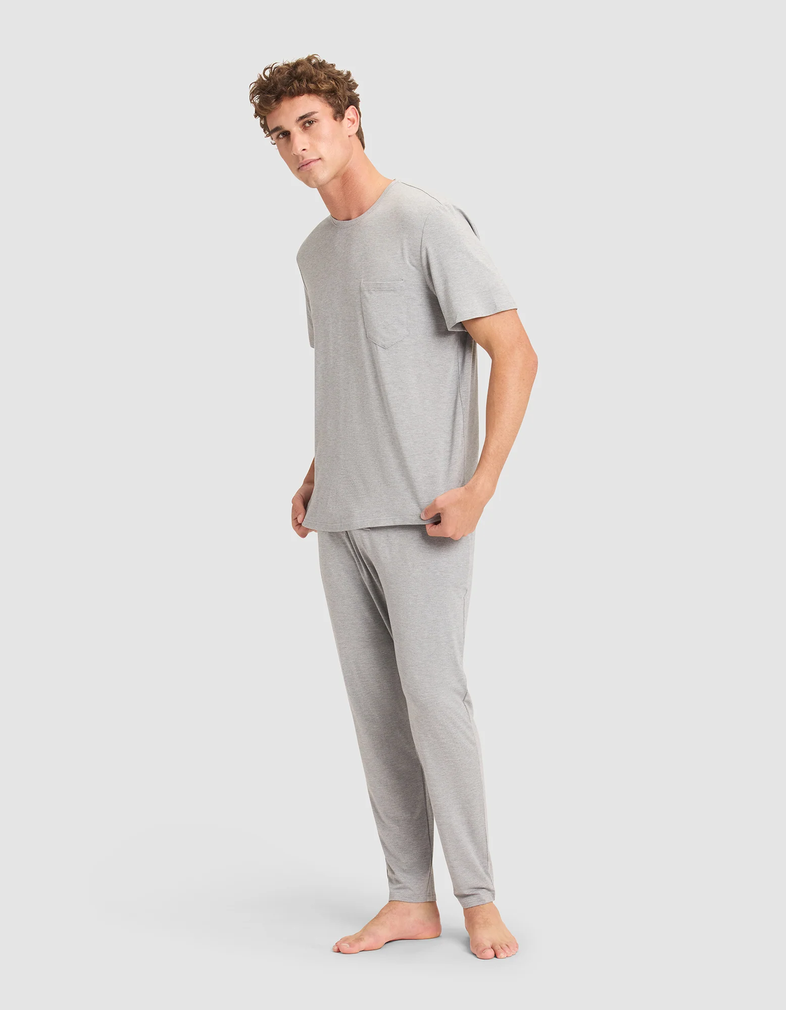Men's Bamboo Stretch-Knit Short Sleeve Pajama Tee - Image 11
