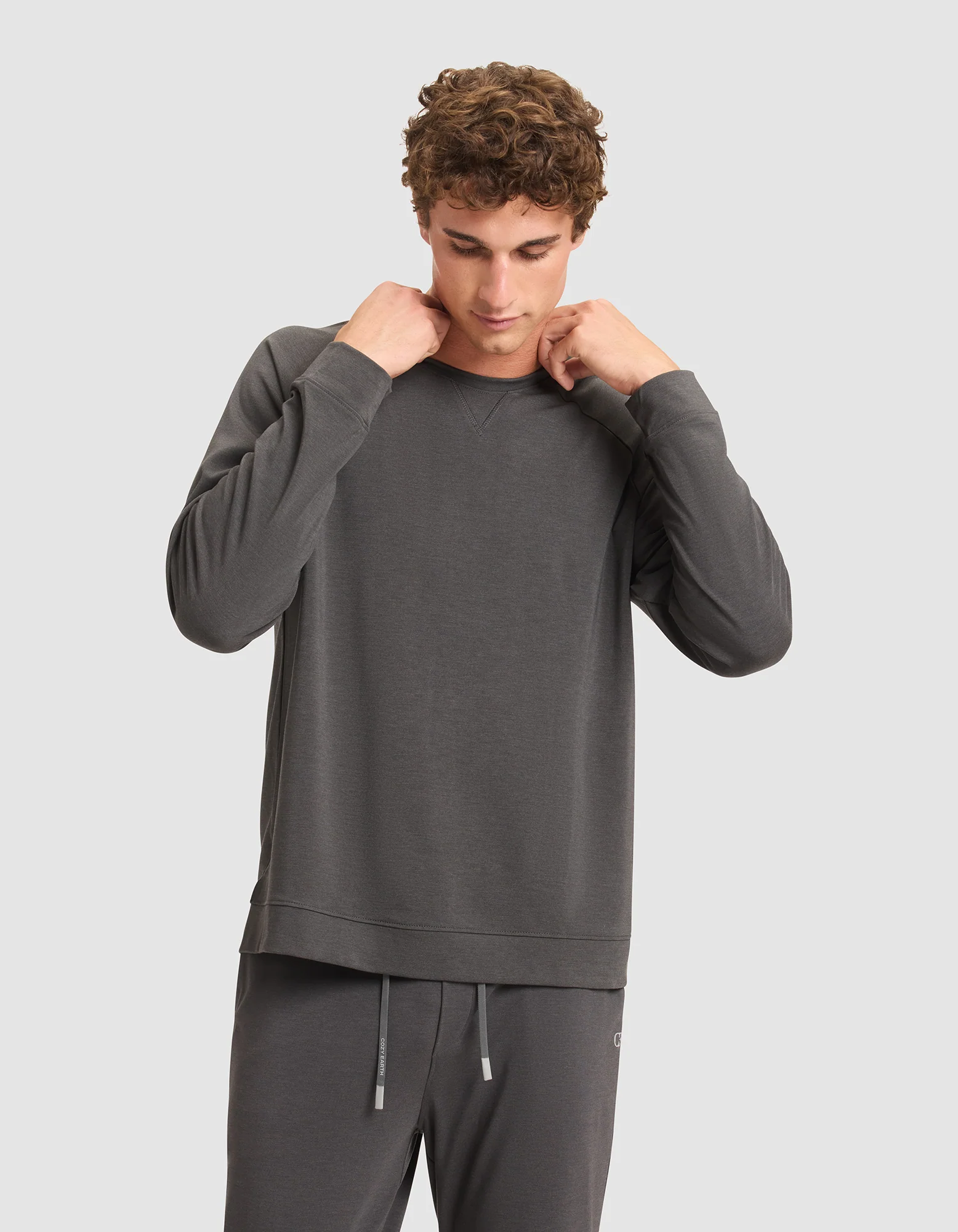 Men's Brushed Bamboo Pullover Crew - Image 3