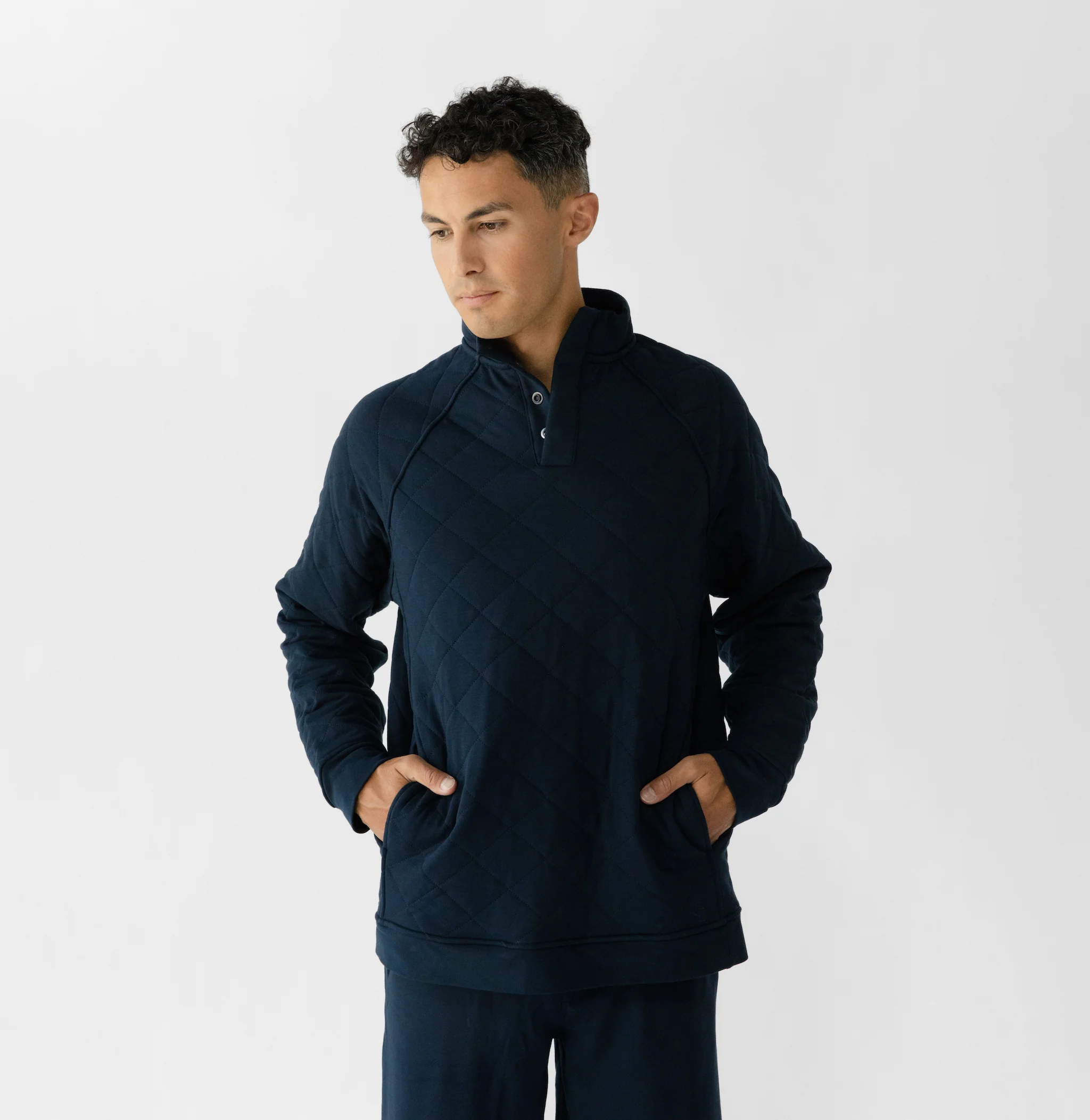 Men's Brushed Bamboo Quilted Snap Pullover - Last Chance - Image 15