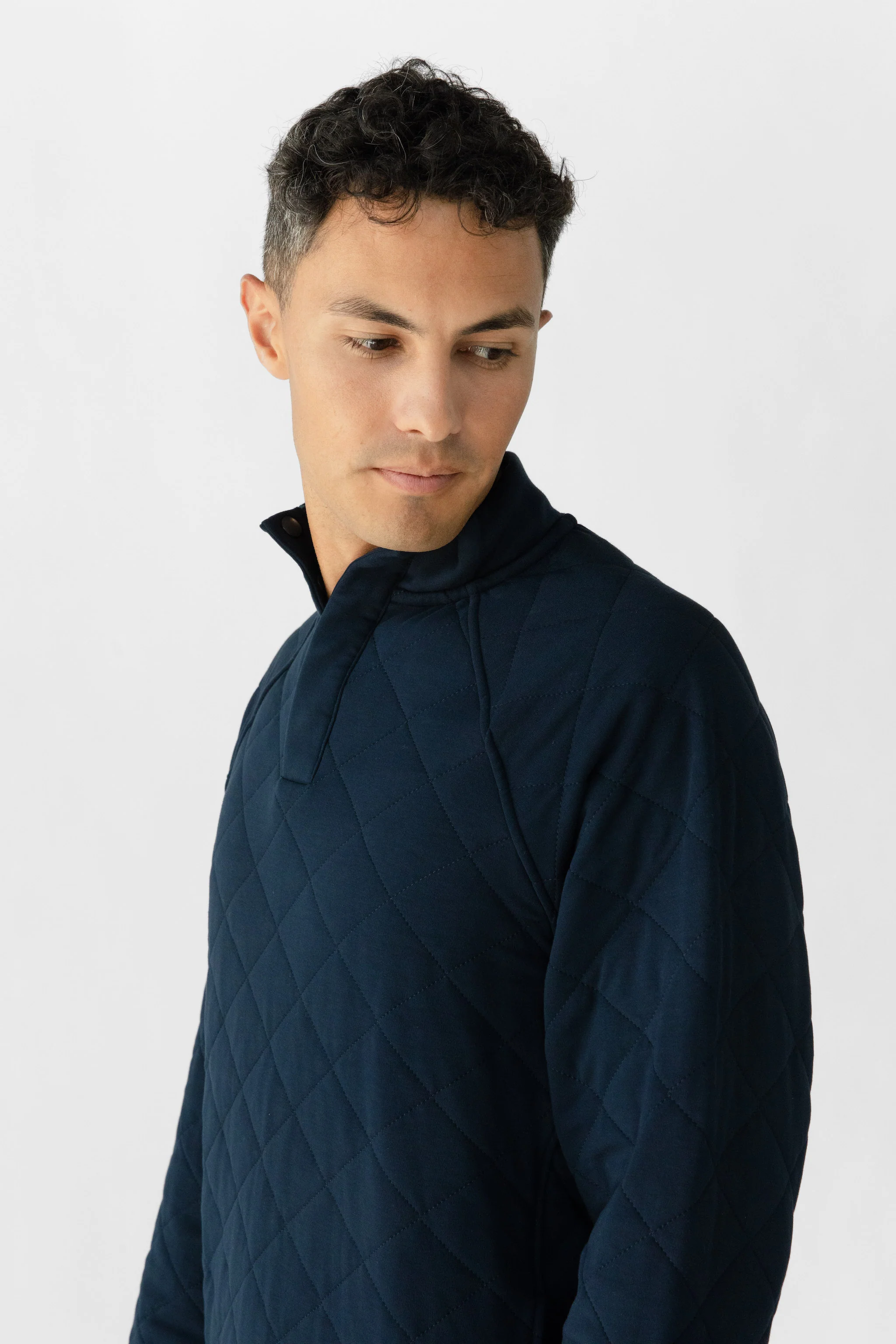 Men's Brushed Bamboo Quilted Snap Pullover - Last Chance - Image 18