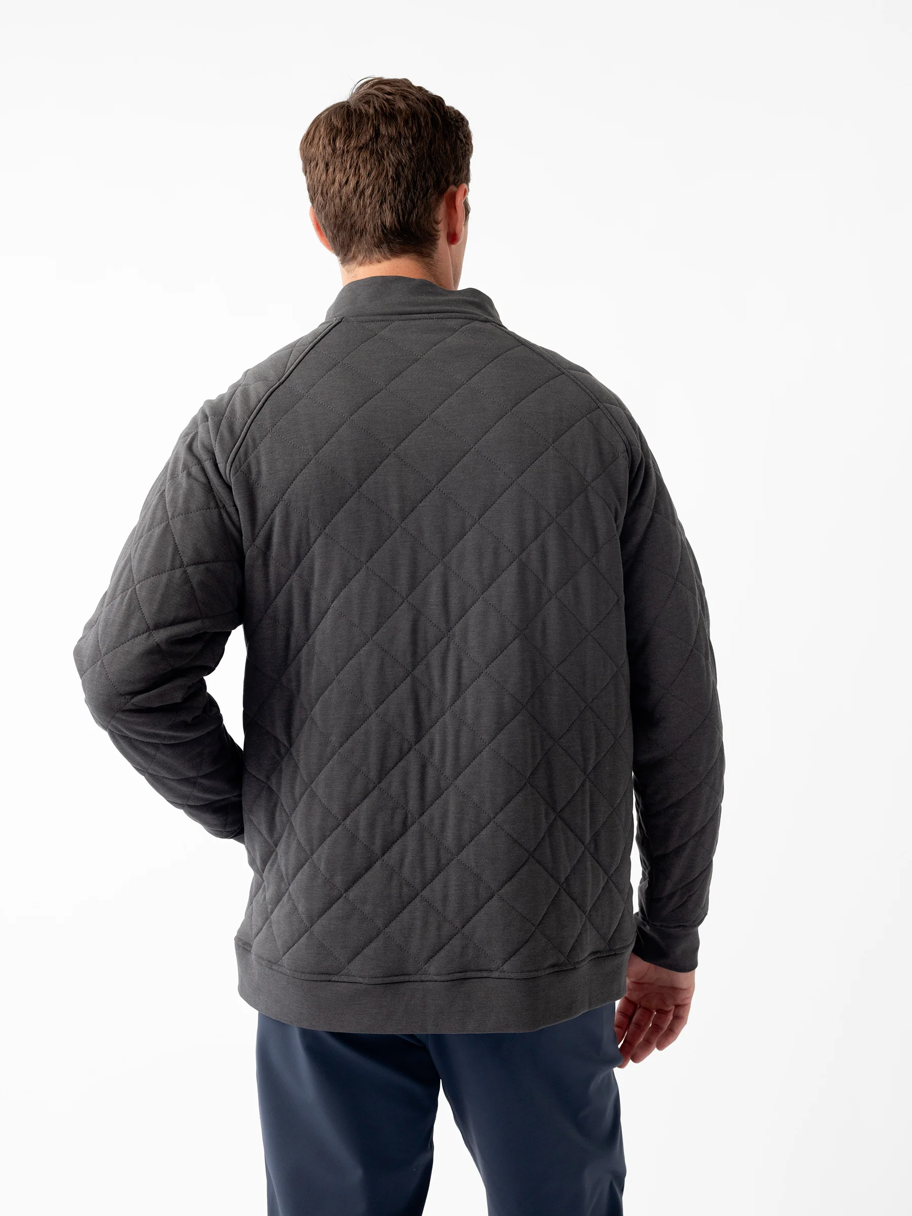 Men's Brushed Bamboo Quilted Snap Pullover - Last Chance - Image 9