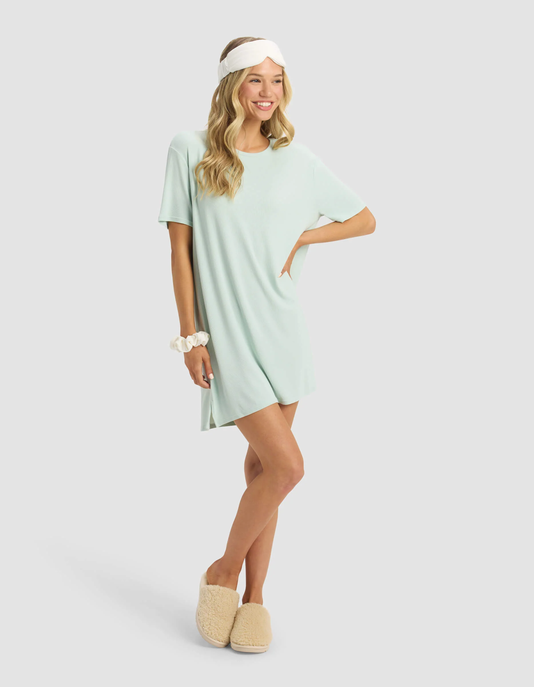 Women's Bamboo Rib-Knit Boyfriend Sleep Dress - Image 12