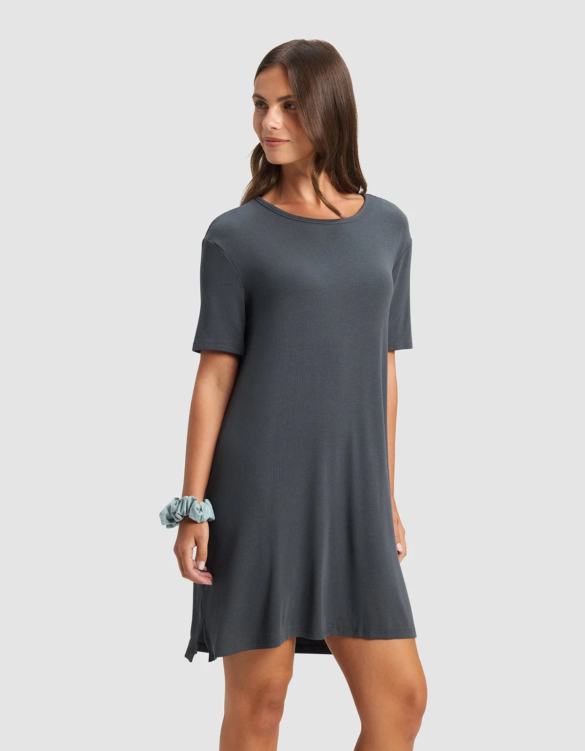 Women's Bamboo Rib-Knit Boyfriend Sleep Dress - Image 9