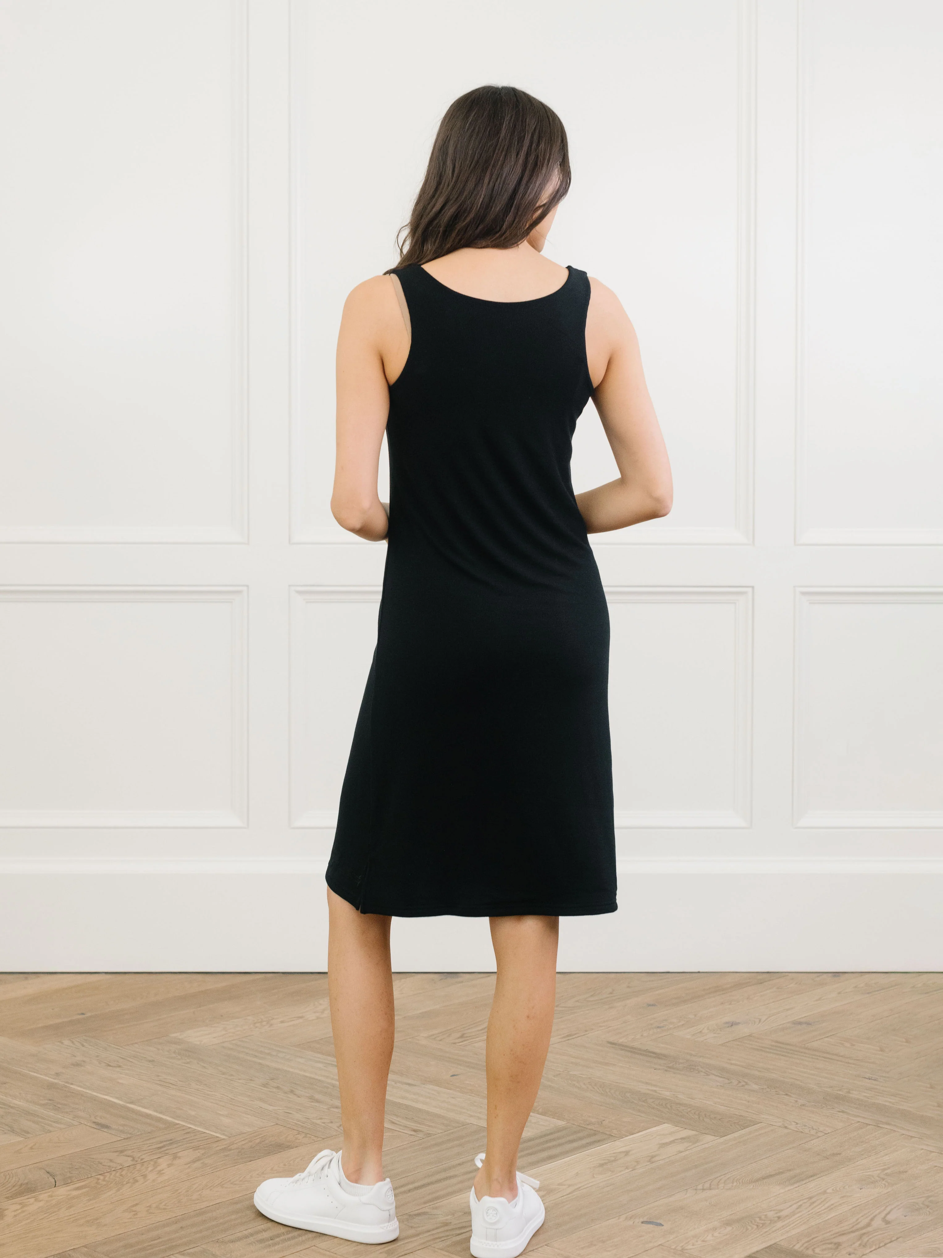 Women’s Bamboo Rib-Knit V-Neck Tank Lounge Dress - Last Chance - Image 12