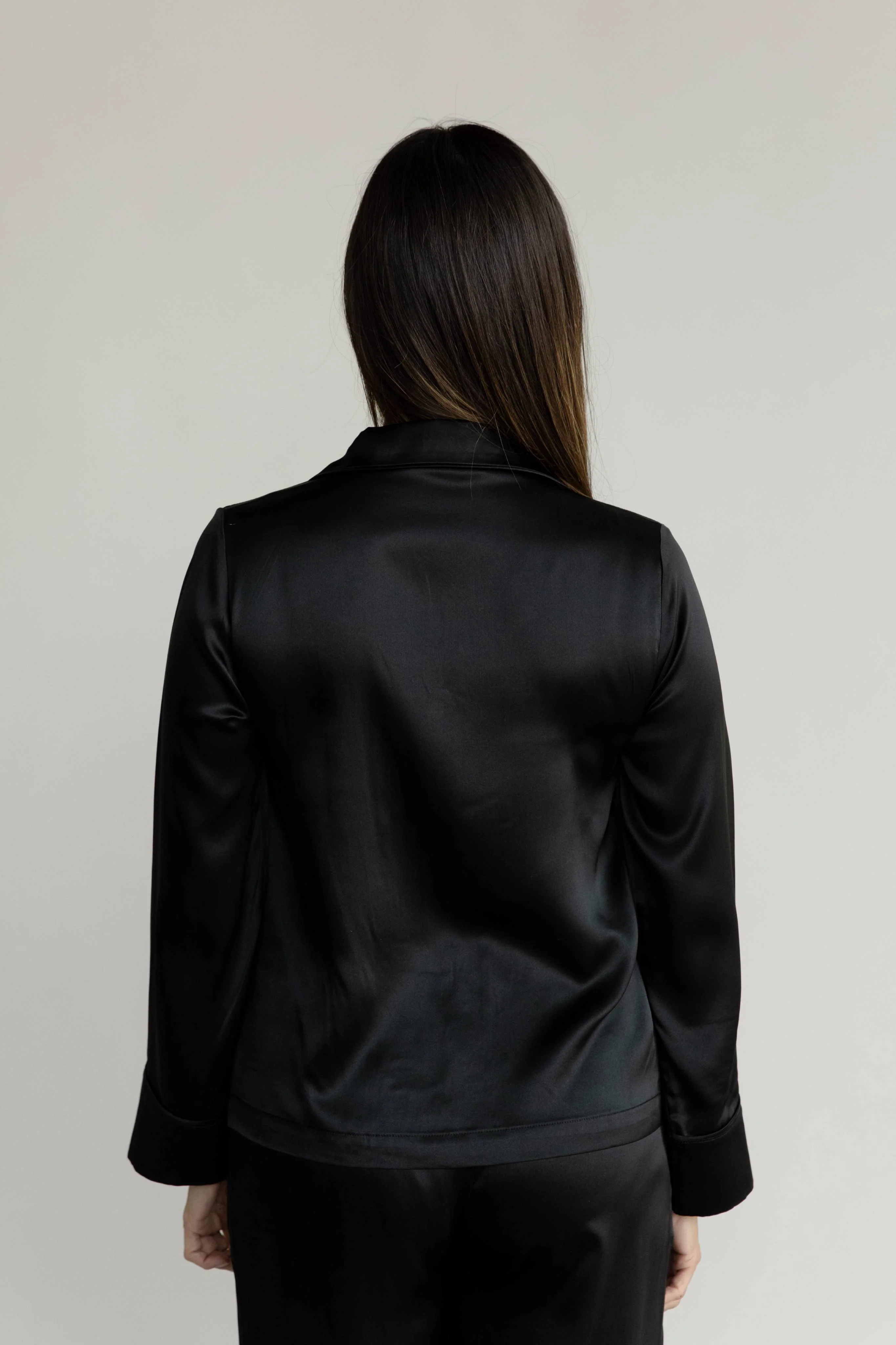 Serenity Silk Classic Long Sleeve Pajama Top - Last Chance - Image 13