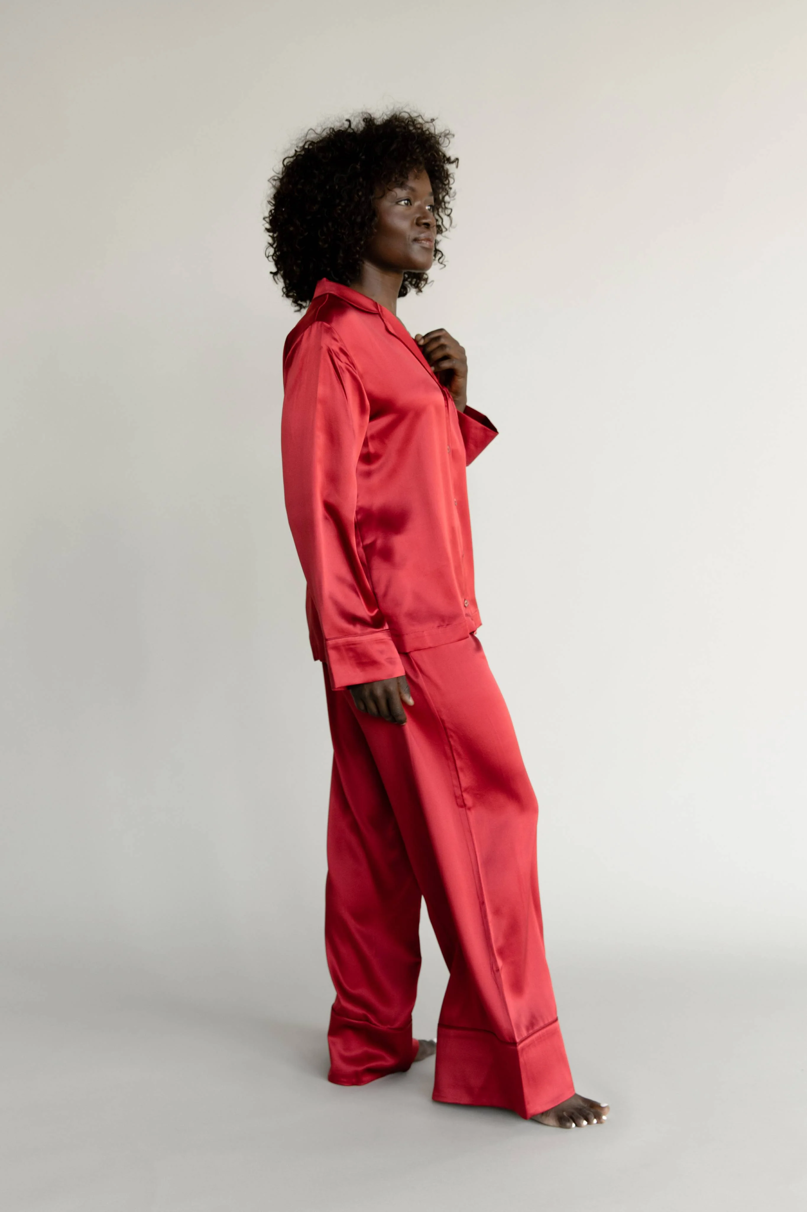 Serenity Silk Classic Long Sleeve Pajama Top - Last Chance - Image 5
