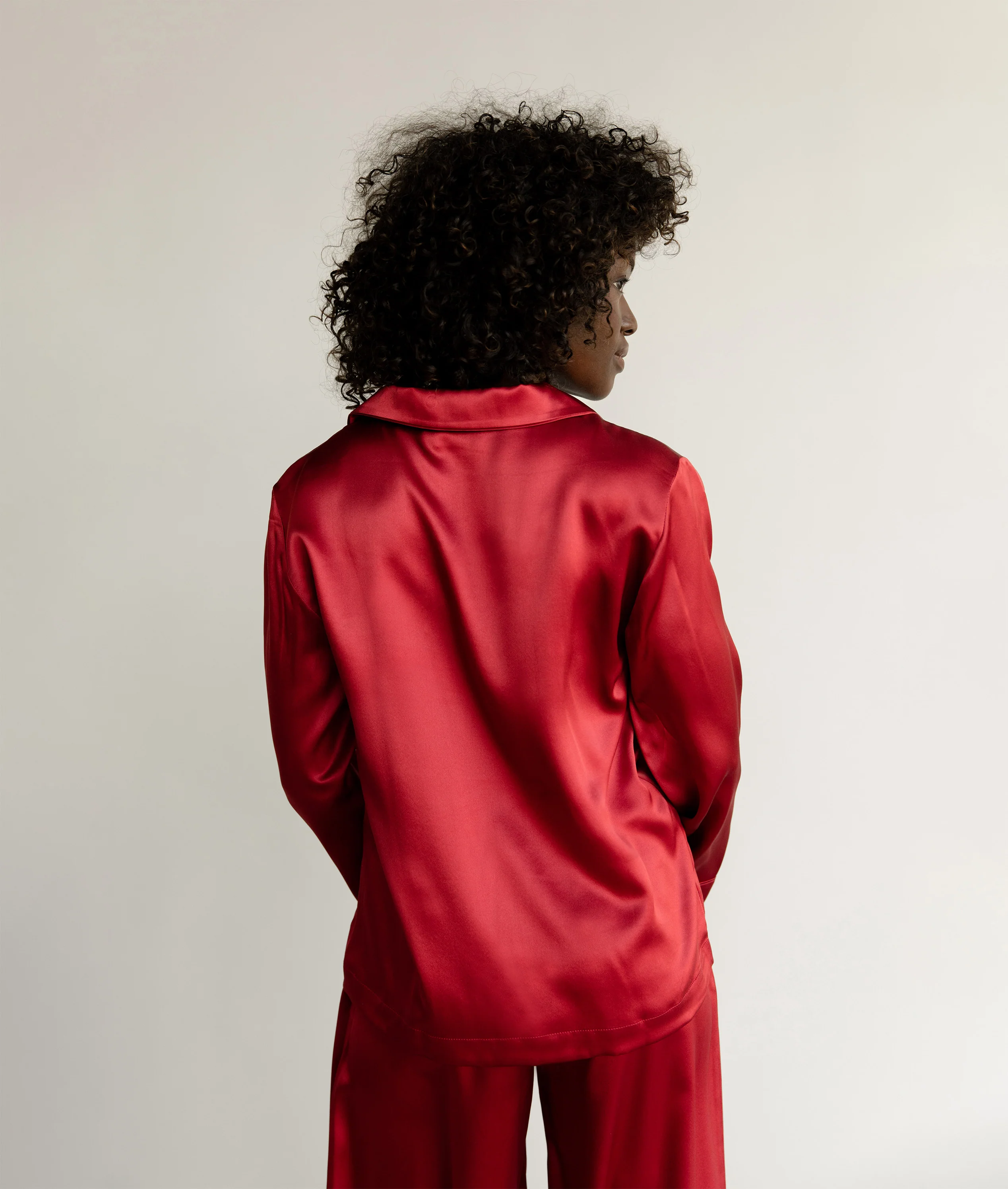 Serenity Silk Classic Long Sleeve Pajama Top - Last Chance - Image 6