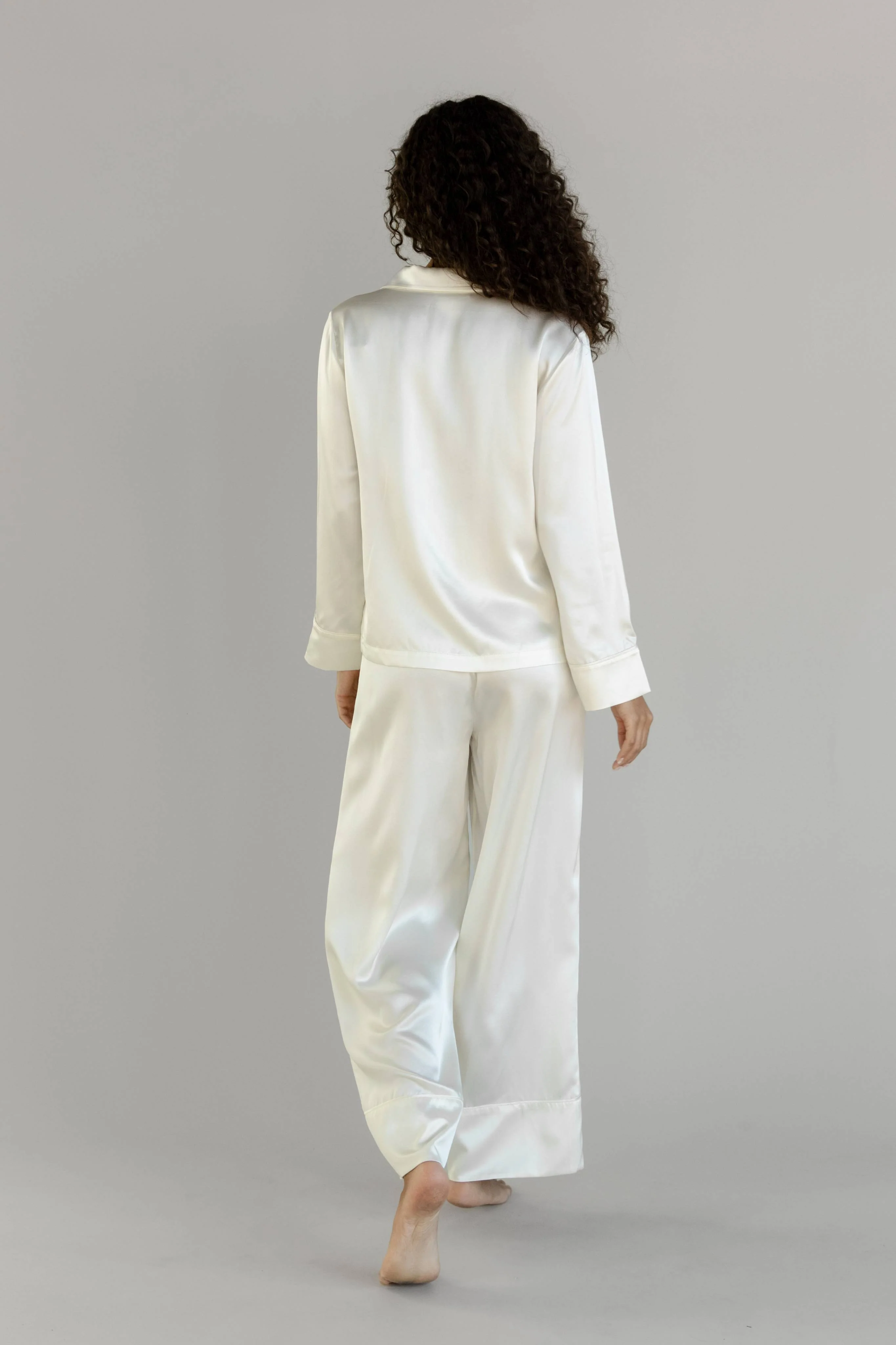 Serenity Silk Classic Long Sleeve Pajama Top - Last Chance - Image 8