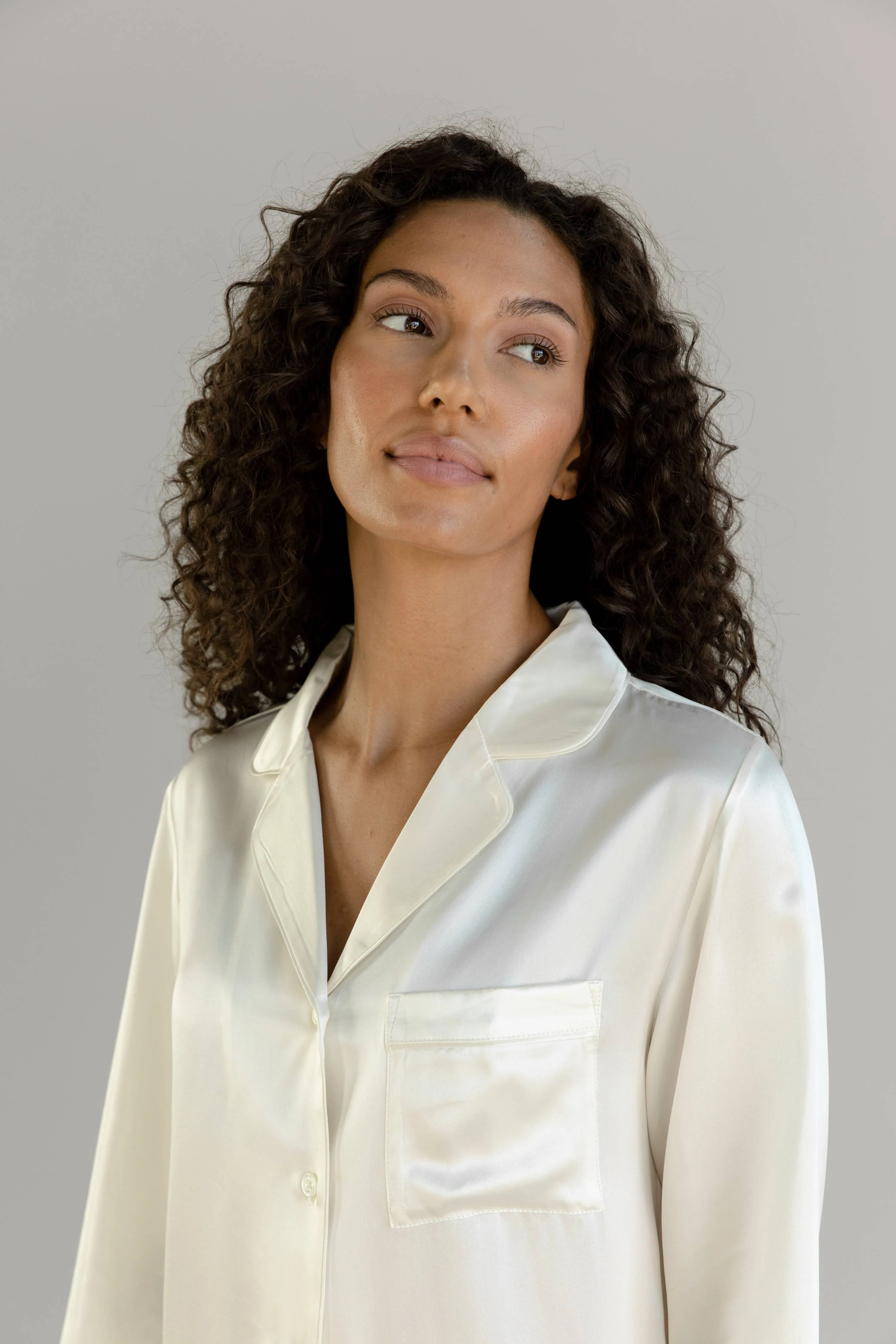 Serenity Silk Classic Long Sleeve Pajama Top - Last Chance - Image 9