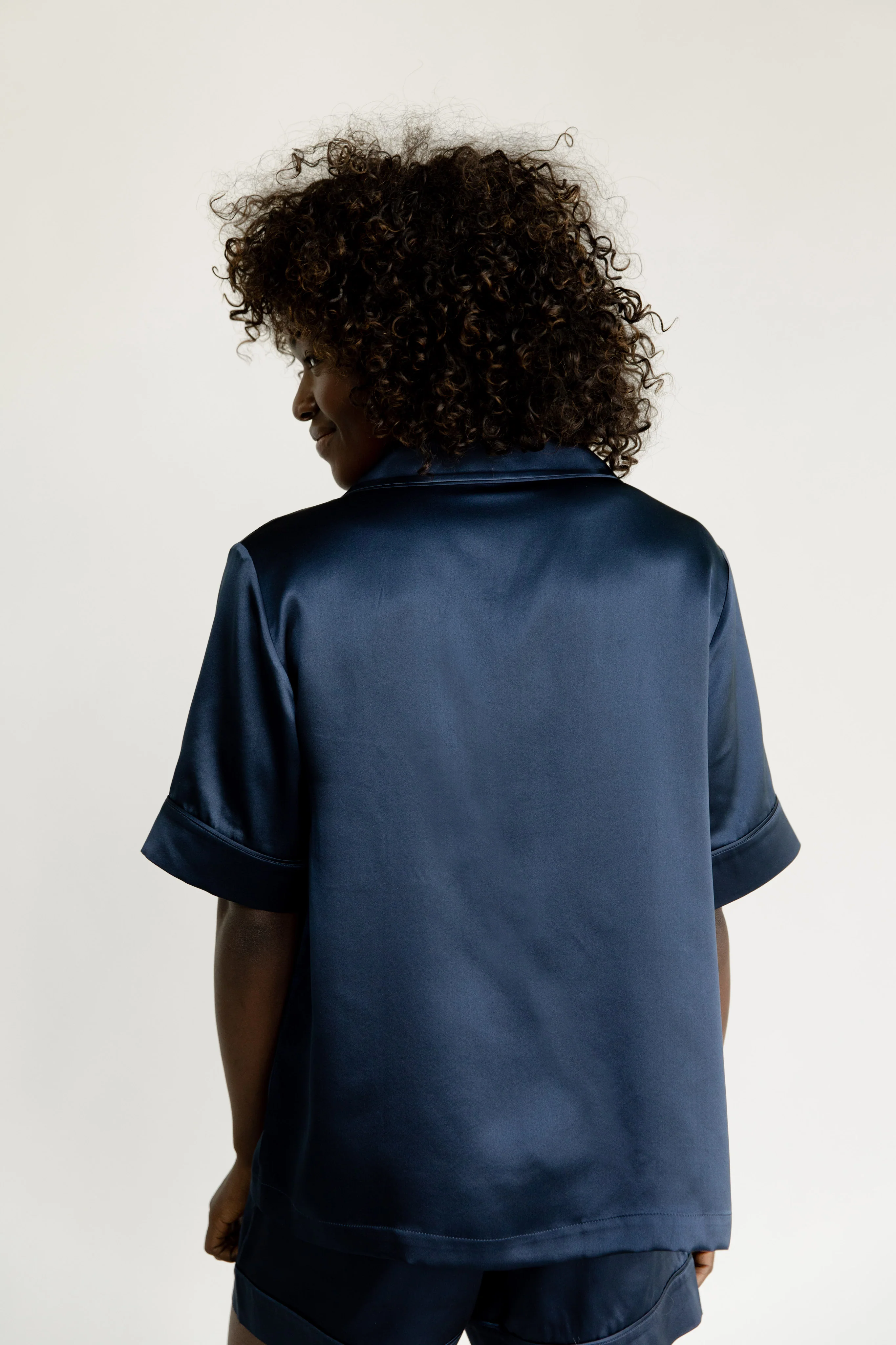 Serenity Silk Classic Short Sleeve Pajama Top - Last Chance - Image 10