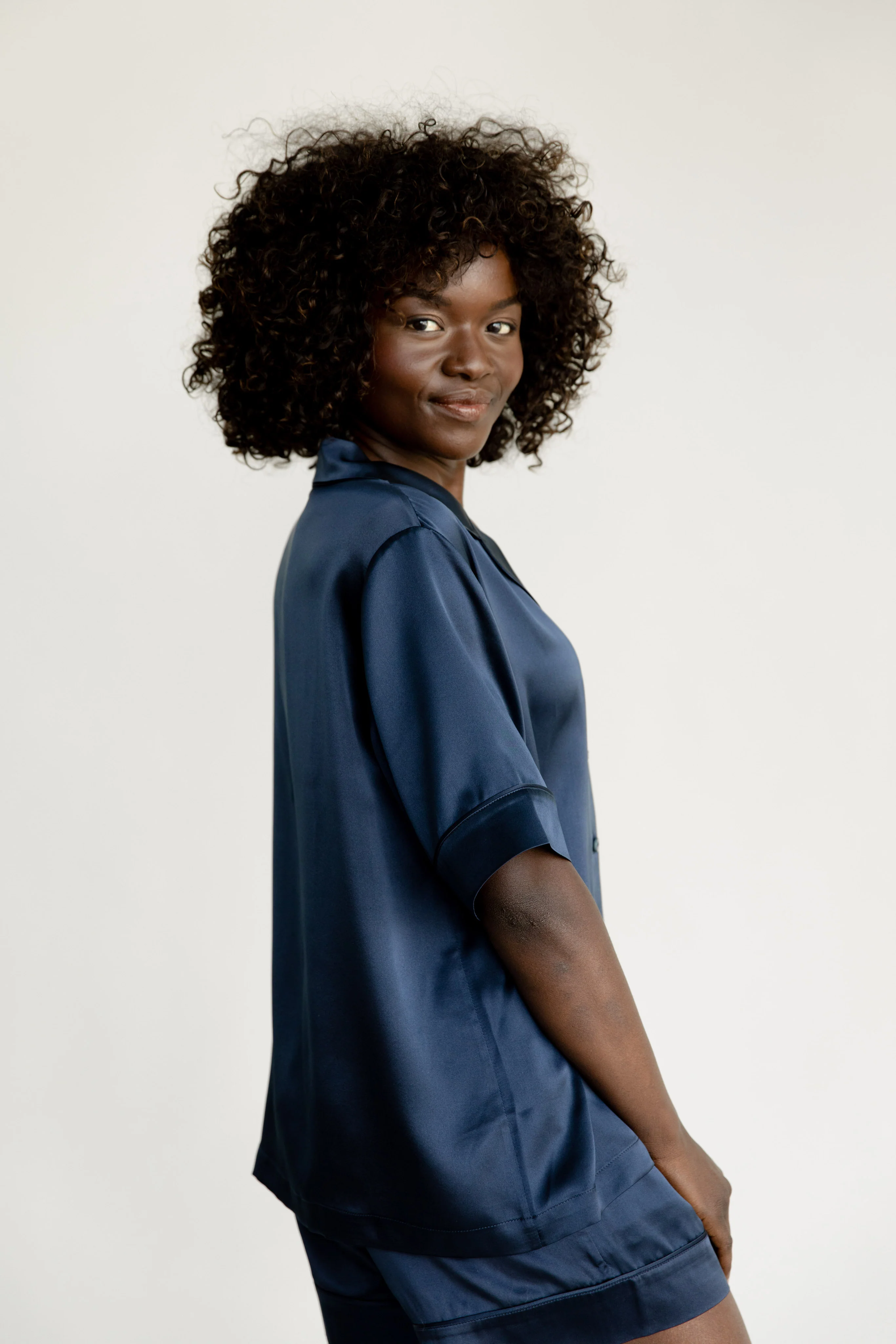 Serenity Silk Classic Short Sleeve Pajama Top - Last Chance - Image 11