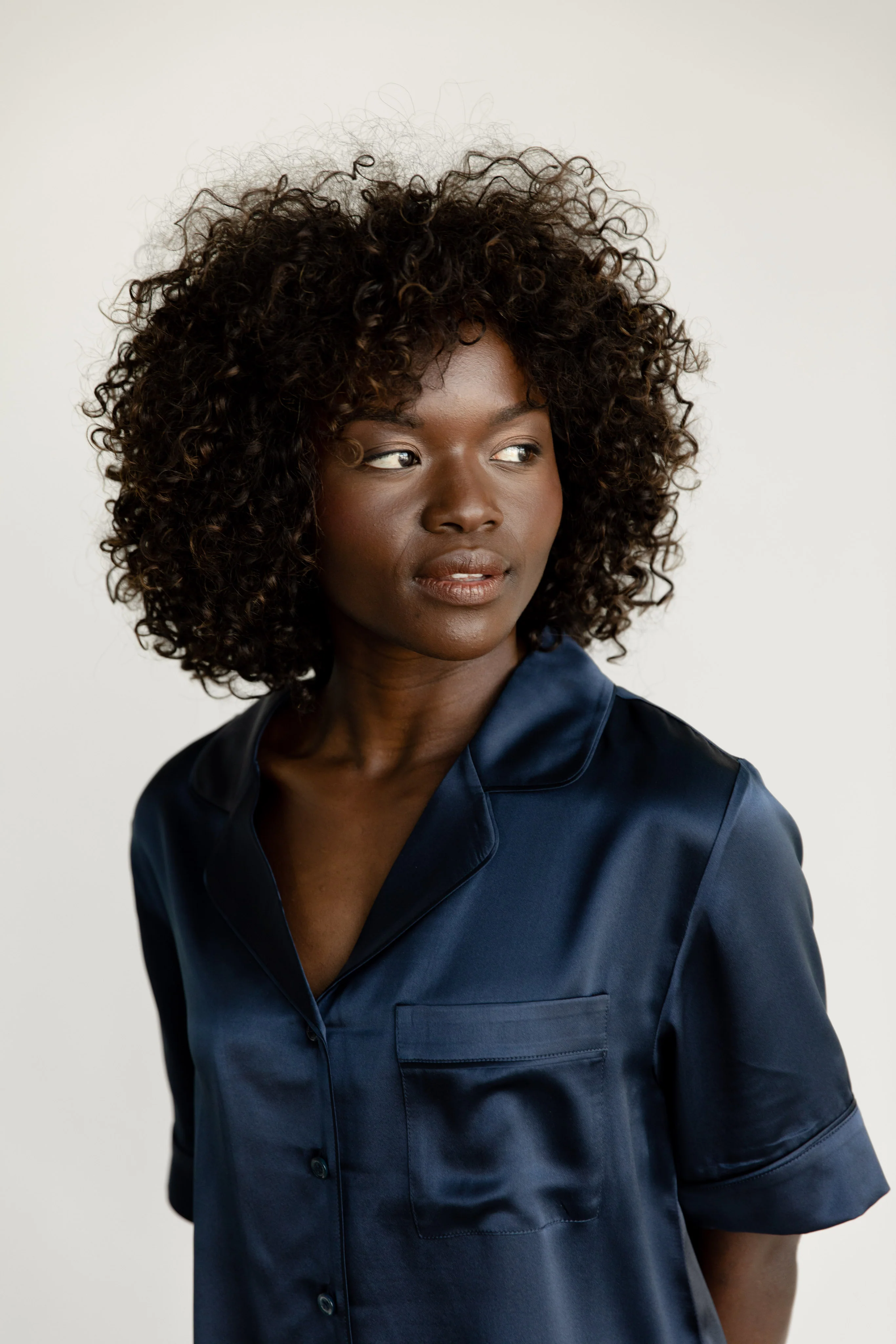 Serenity Silk Classic Short Sleeve Pajama Top - Last Chance - Image 12