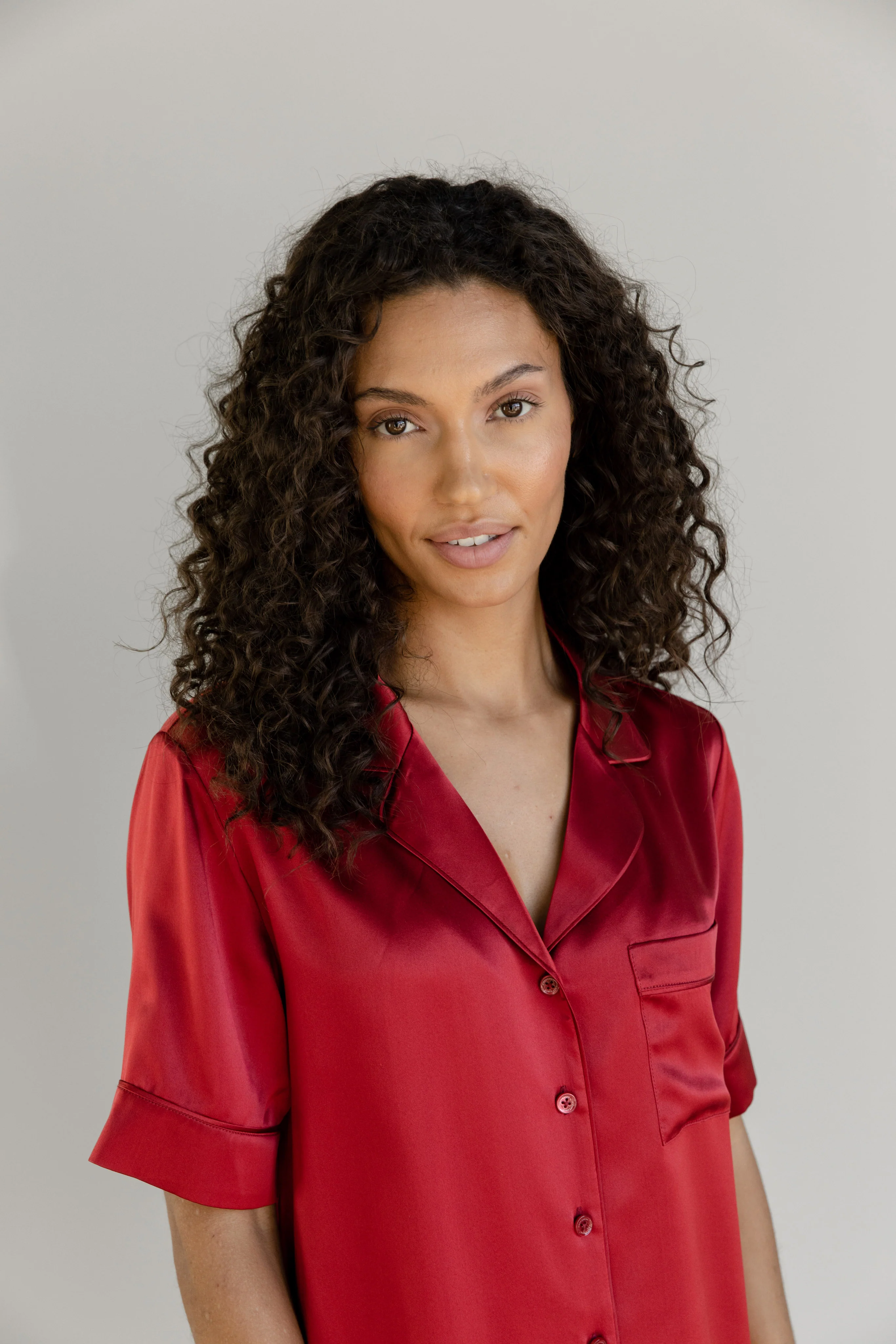 Serenity Silk Classic Short Sleeve Pajama Top - Last Chance - Image 16