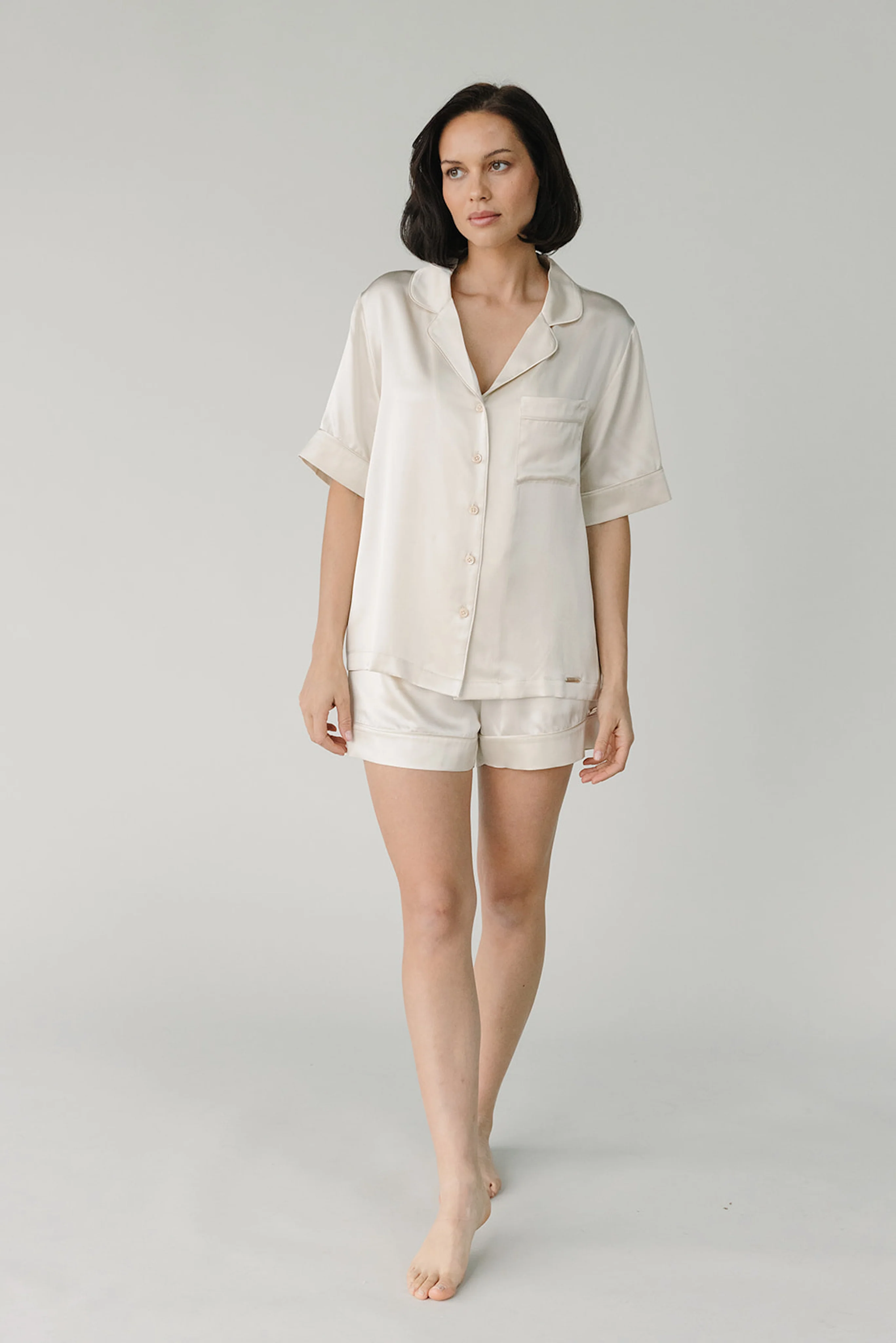 Serenity Silk Classic Short Sleeve Pajama Top - Last Chance - Image 4