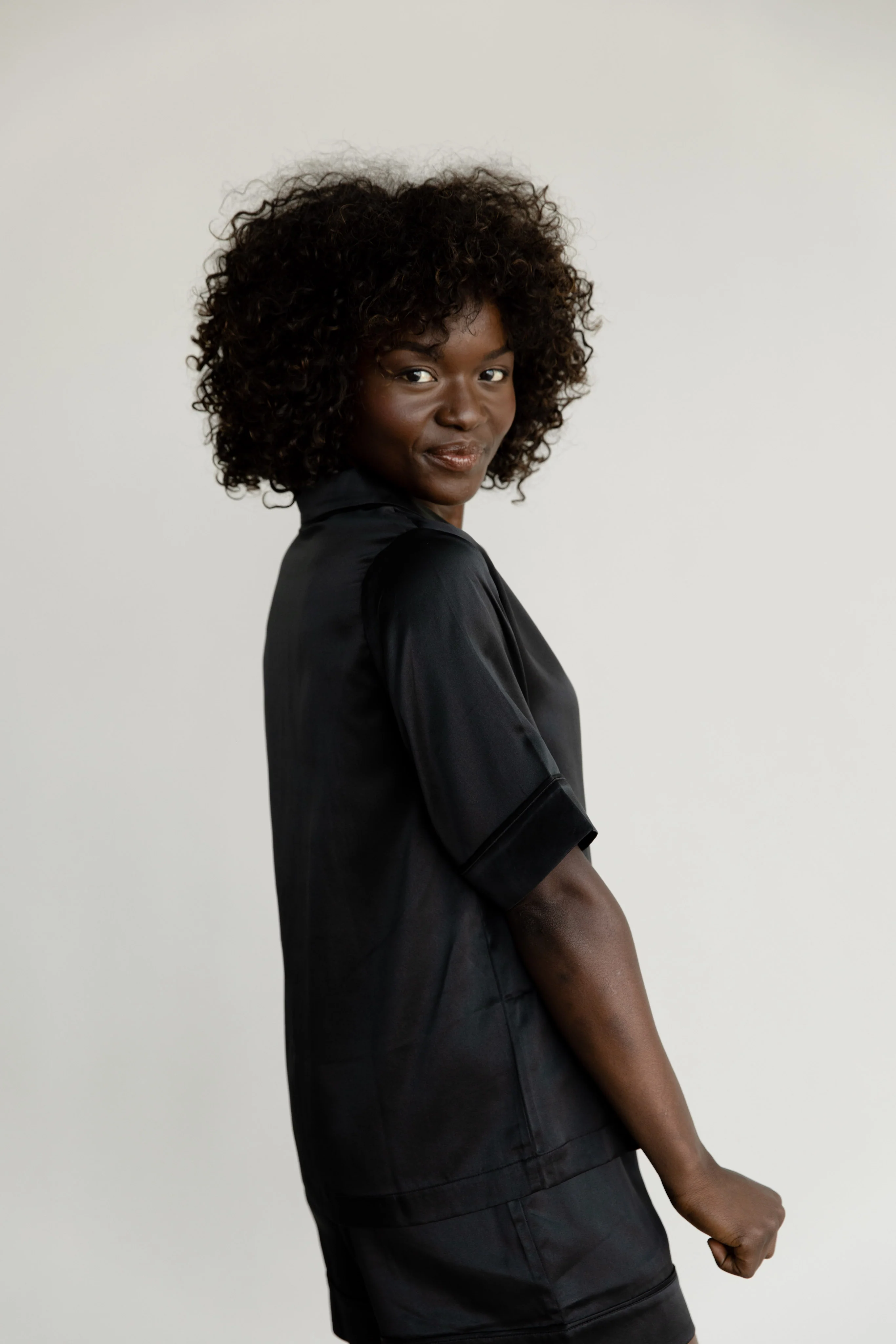 Serenity Silk Classic Short Sleeve Pajama Top - Last Chance - Image 7