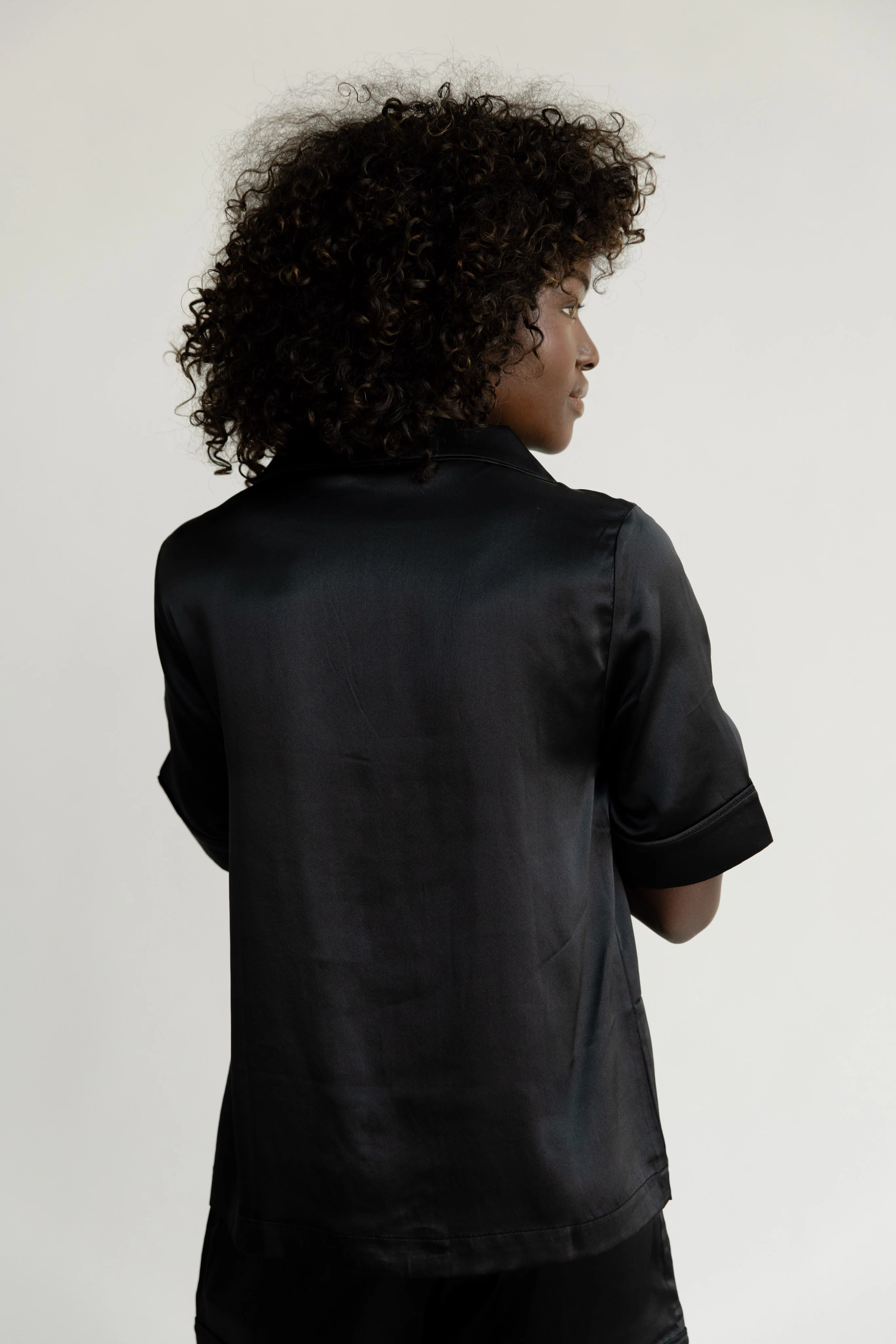 Serenity Silk Classic Short Sleeve Pajama Top - Last Chance - Image 8