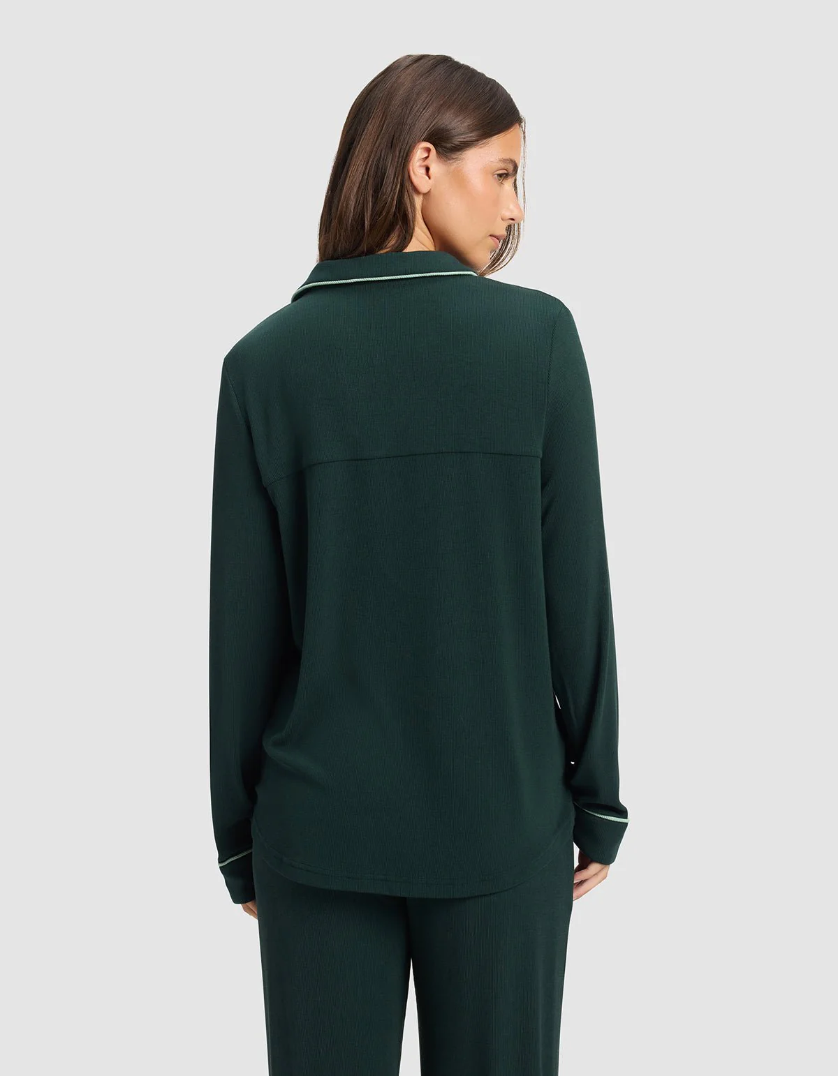 Women's Bamboo Rib-Knit Classic Long Sleeve Pajama Top - Image 6