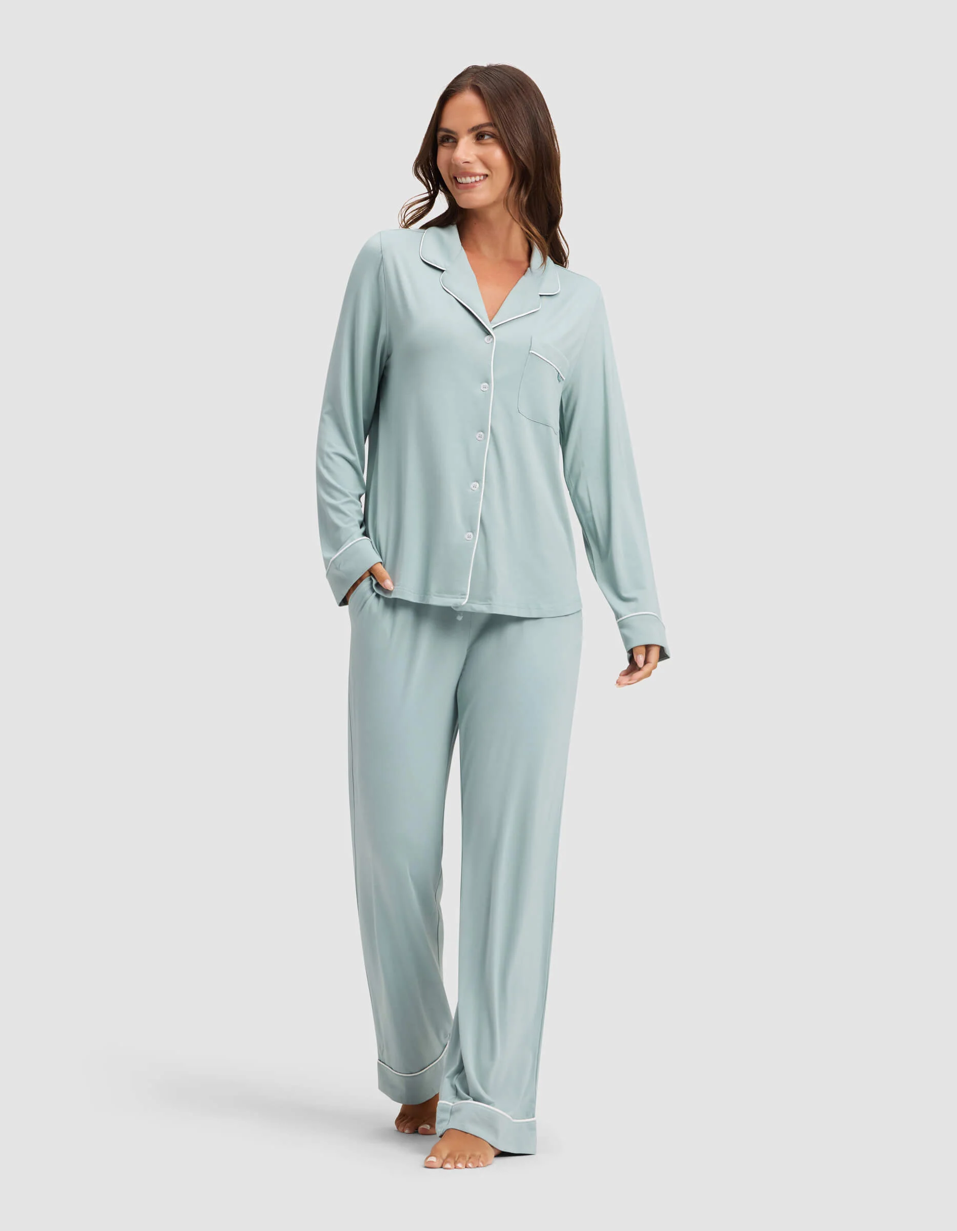 Women's Bamboo Stretch-Knit Long Sleeve Pajama Set - Image 24