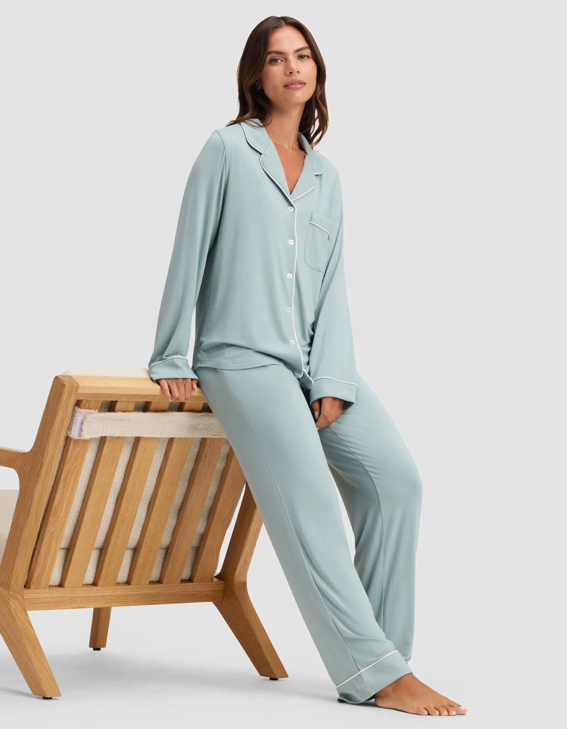 Women's Bamboo Stretch-Knit Long Sleeve Pajama Set - Image 26