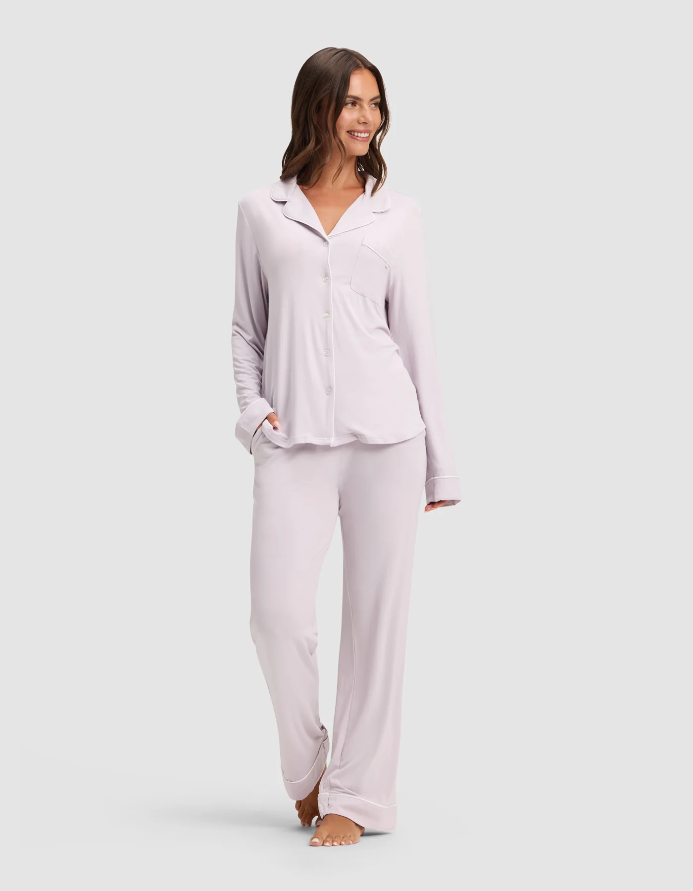 Women's Bamboo Stretch-Knit Long Sleeve Pajama Set - Image 3