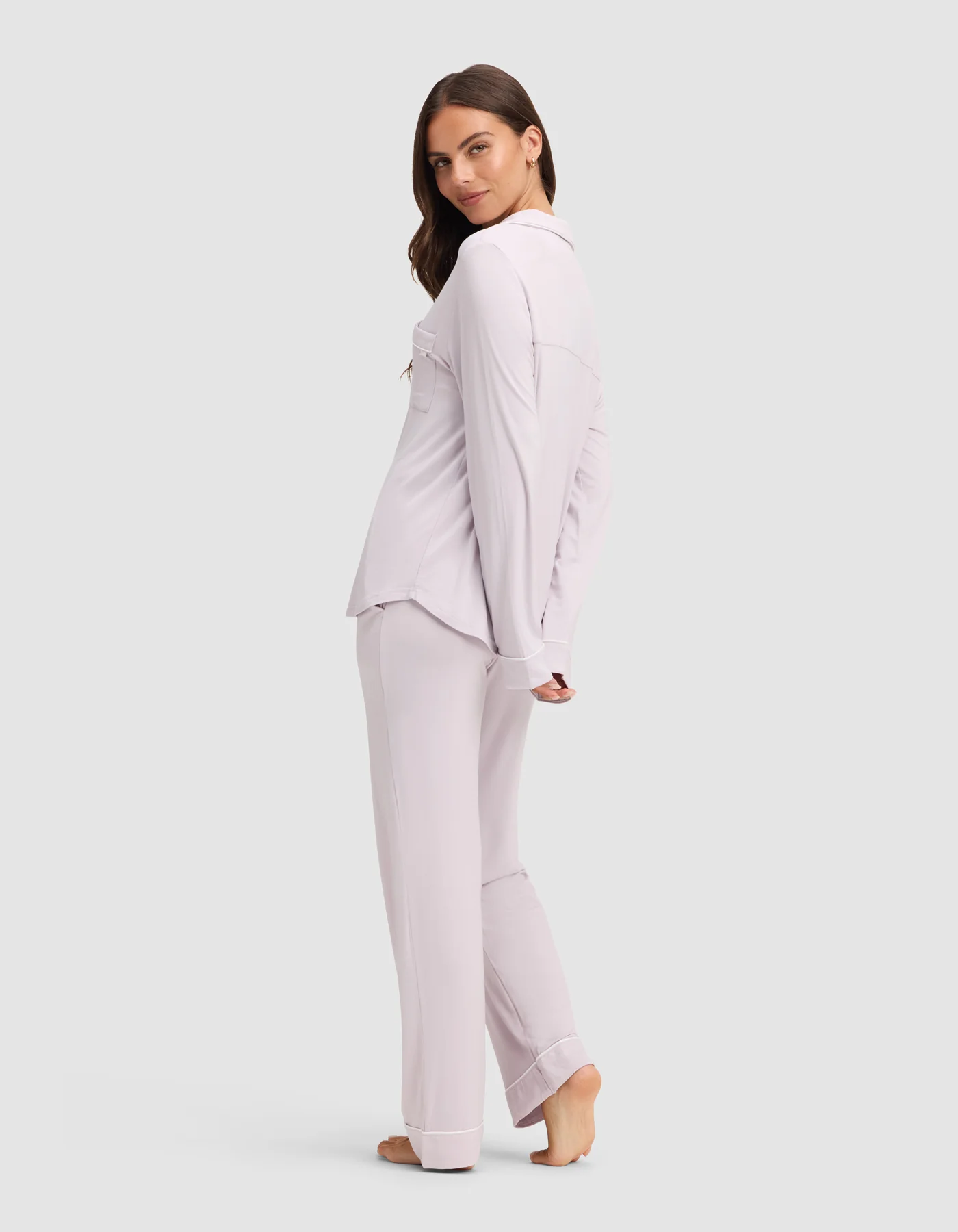 Women's Bamboo Stretch-Knit Long Sleeve Pajama Set - Image 4