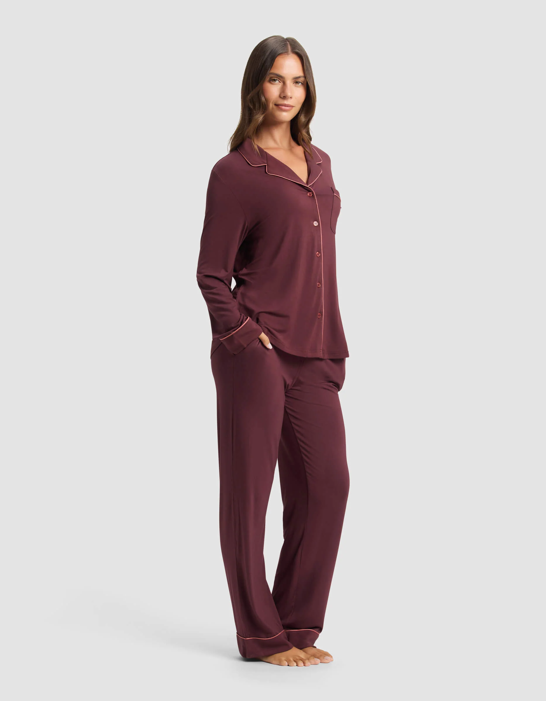 Women's Bamboo Stretch-Knit Long Sleeve Pajama Set - Image 46