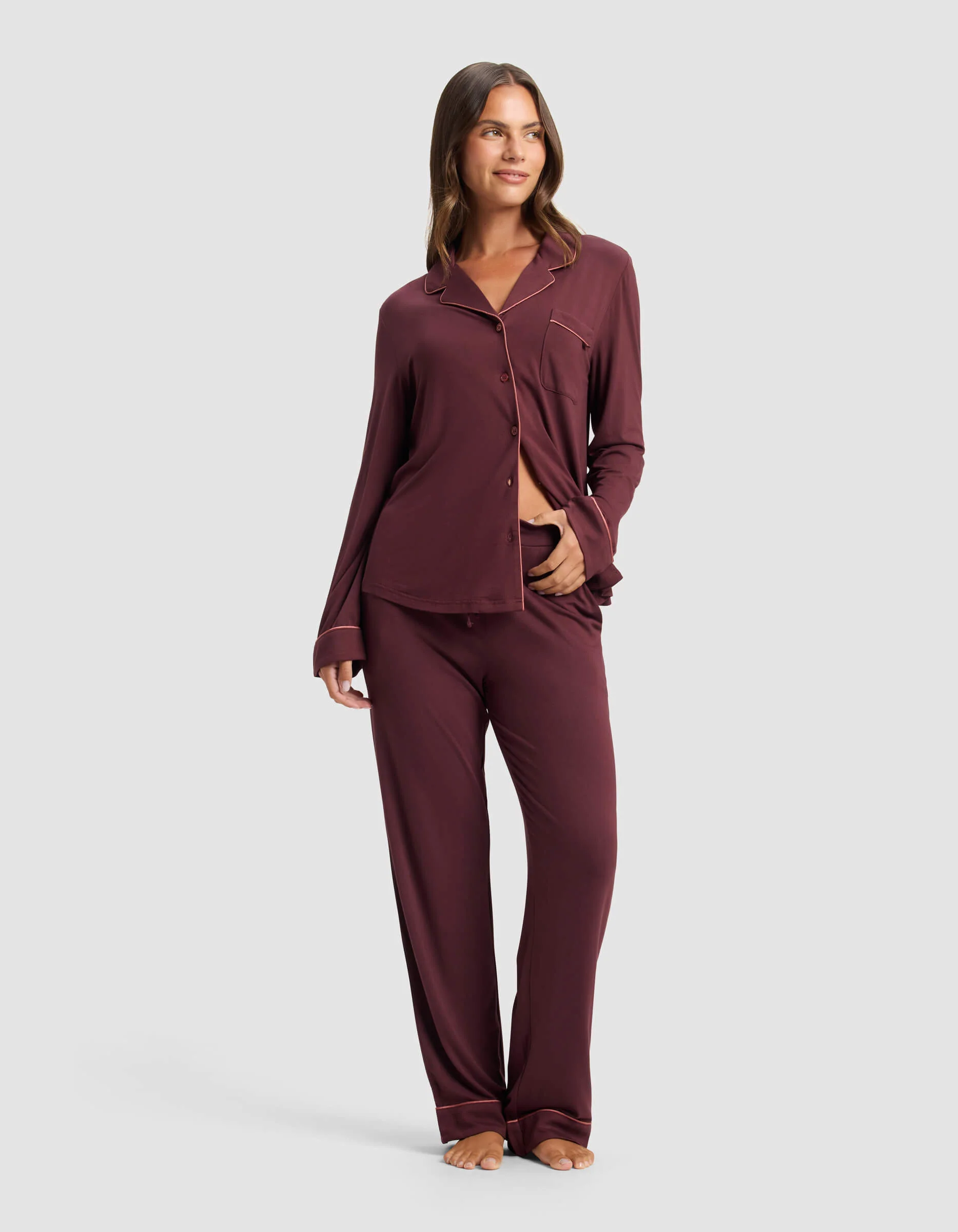 Women's Bamboo Stretch-Knit Long Sleeve Pajama Set - Image 47