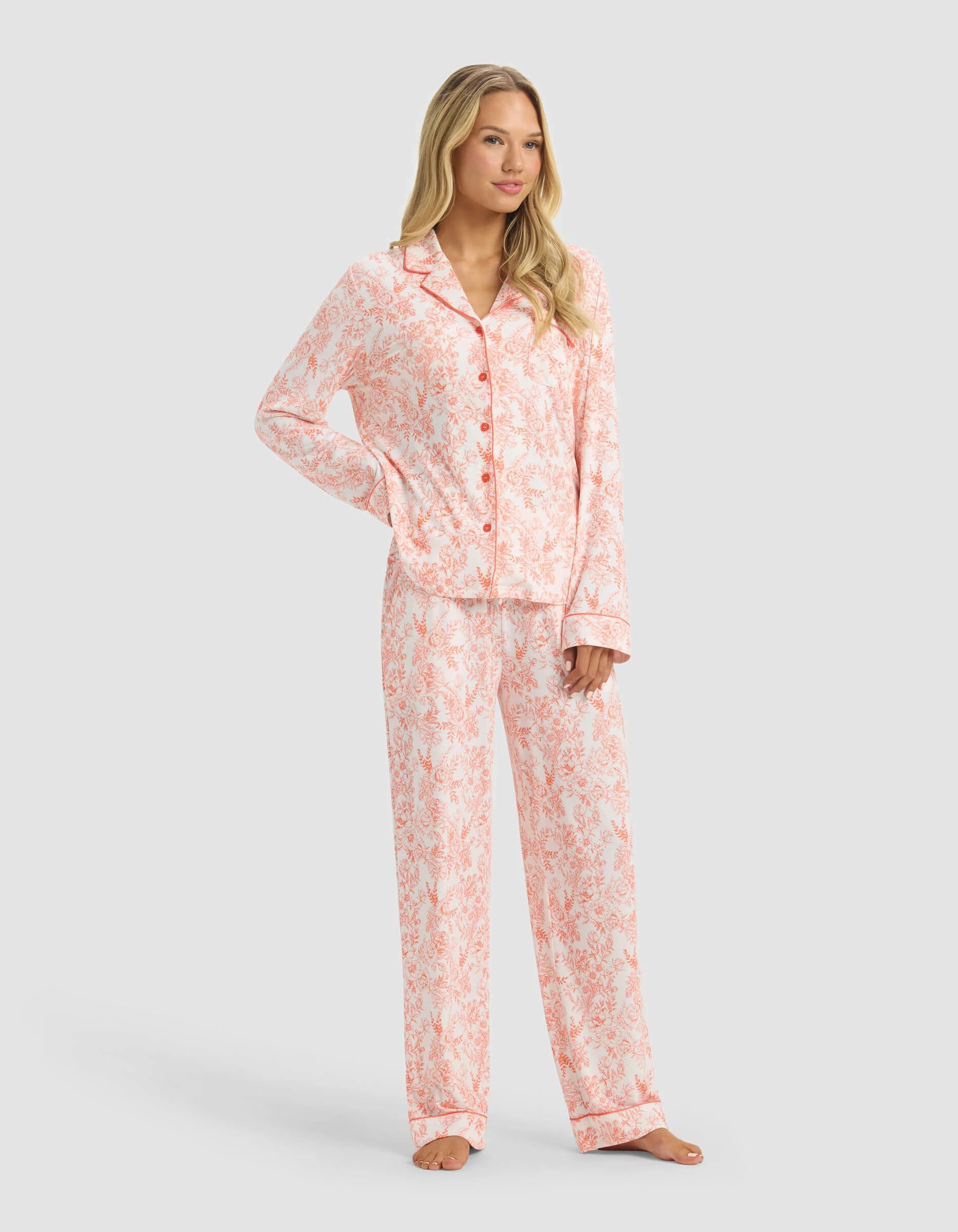 Women's Bamboo Stretch-Knit Long Sleeve Pajama Set - Image 5