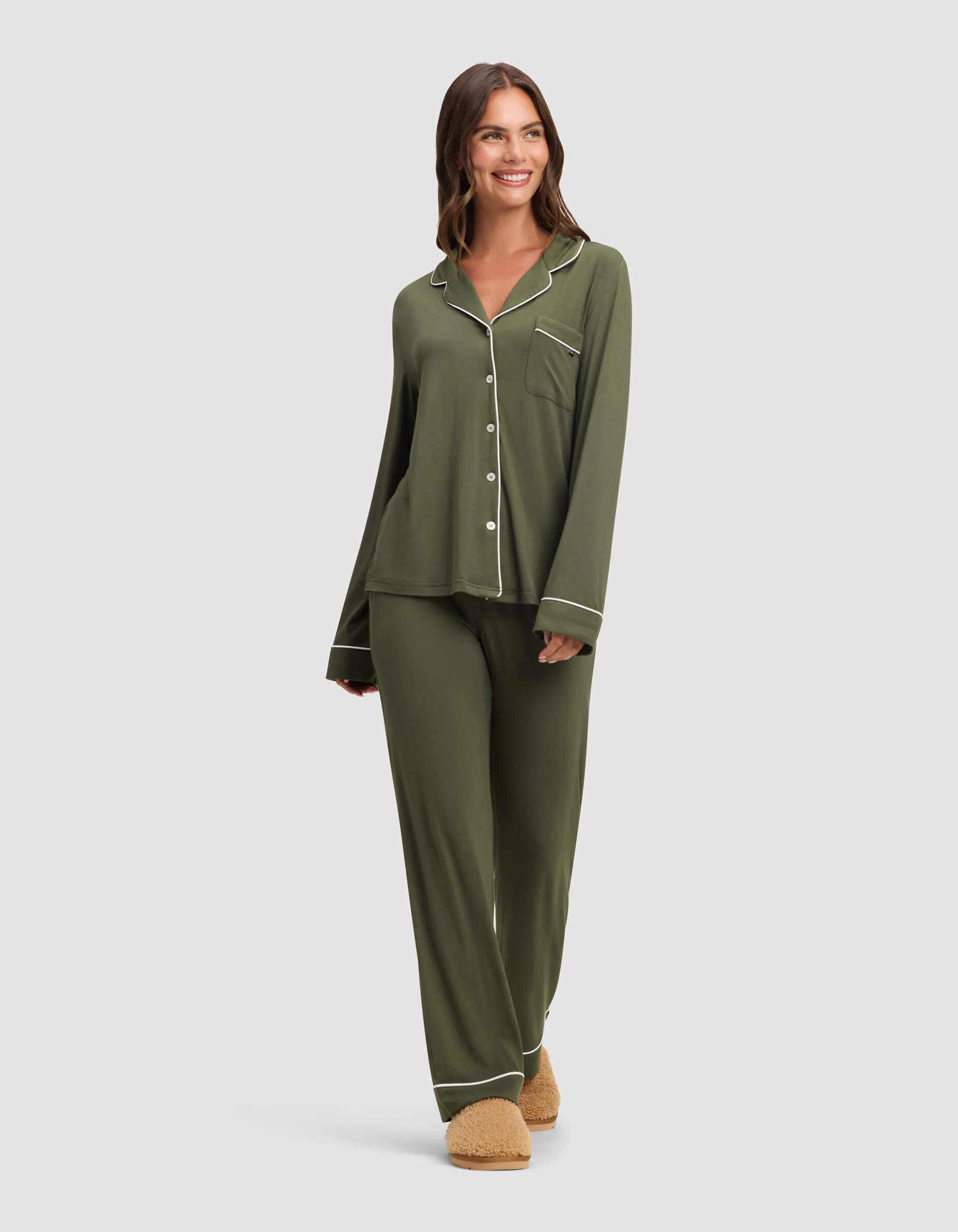 Women's Bamboo Stretch-Knit Long Sleeve Pajama Set - Image 53