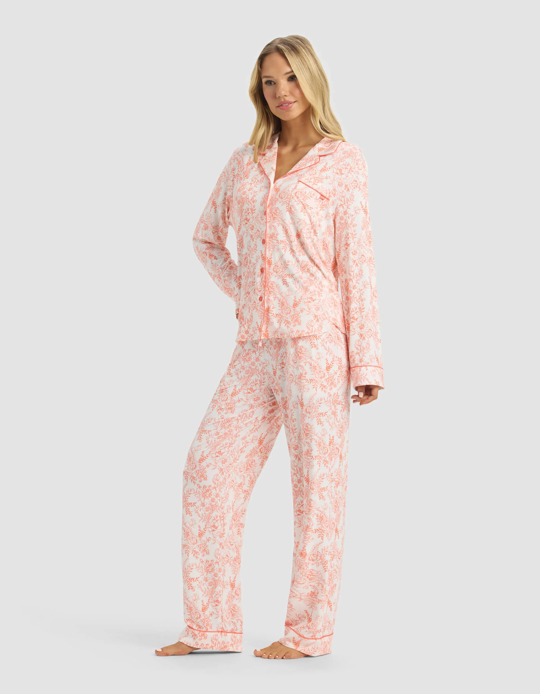 Women's Bamboo Stretch-Knit Long Sleeve Pajama Set - Image 6