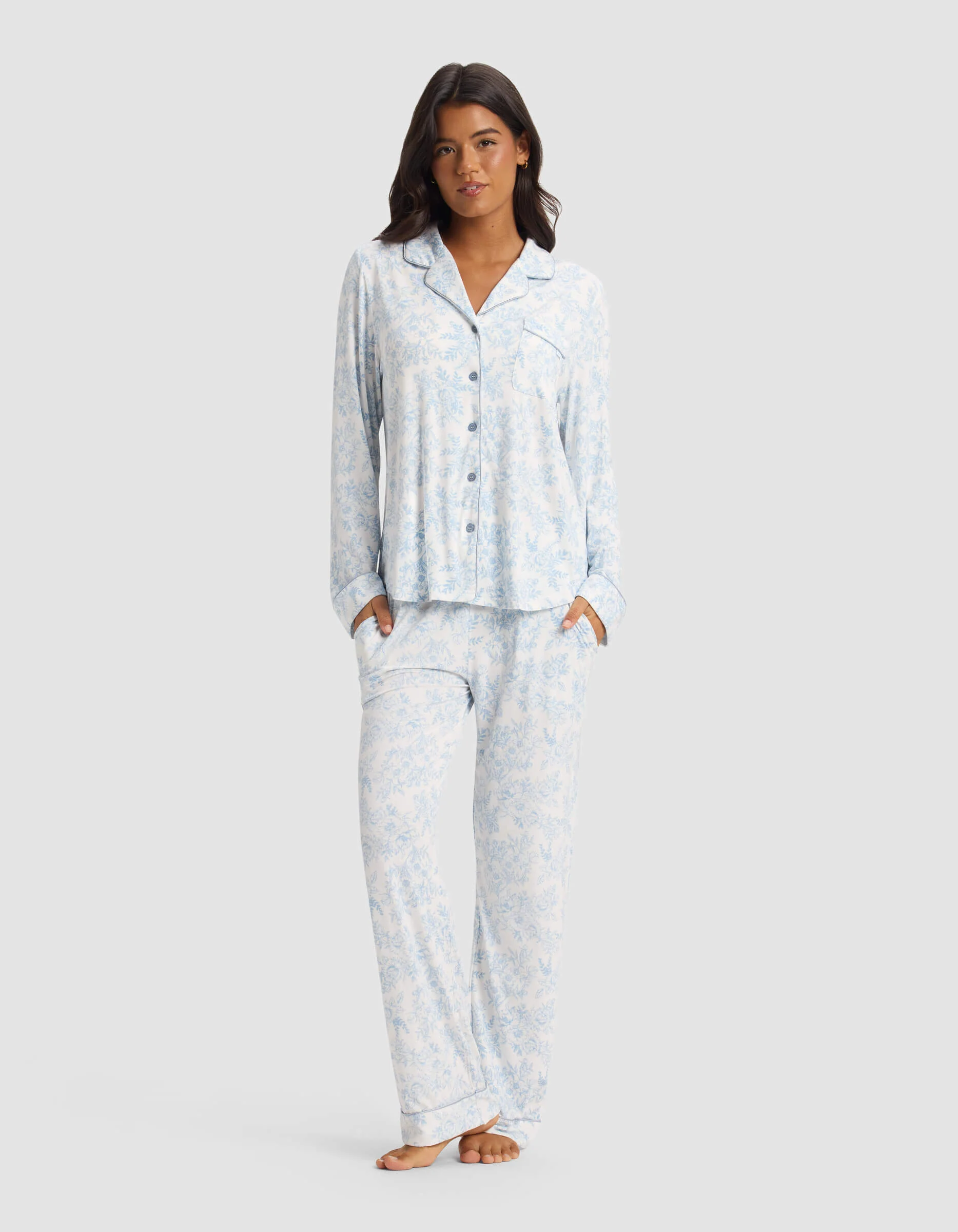 Women's Bamboo Stretch-Knit Long Sleeve Pajama Set - Image 65