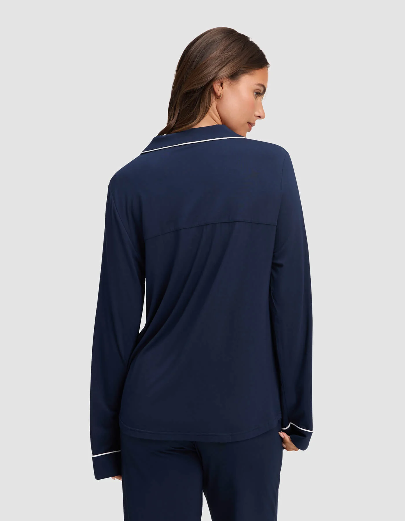 Women's Bamboo Stretch-Knit Long Sleeve Pajama Top - Image 10