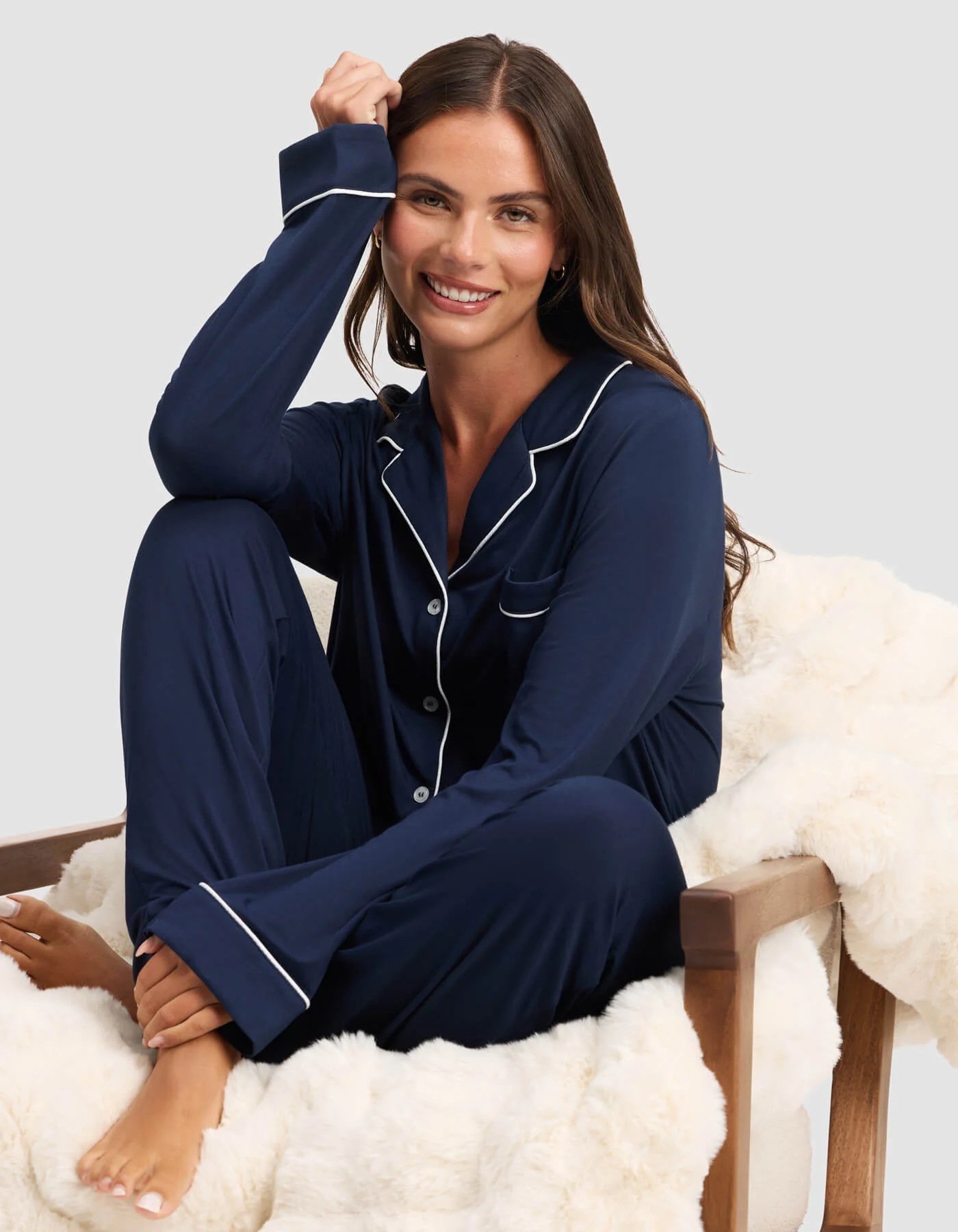 Women's Bamboo Stretch-Knit Long Sleeve Pajama Set - Image 12