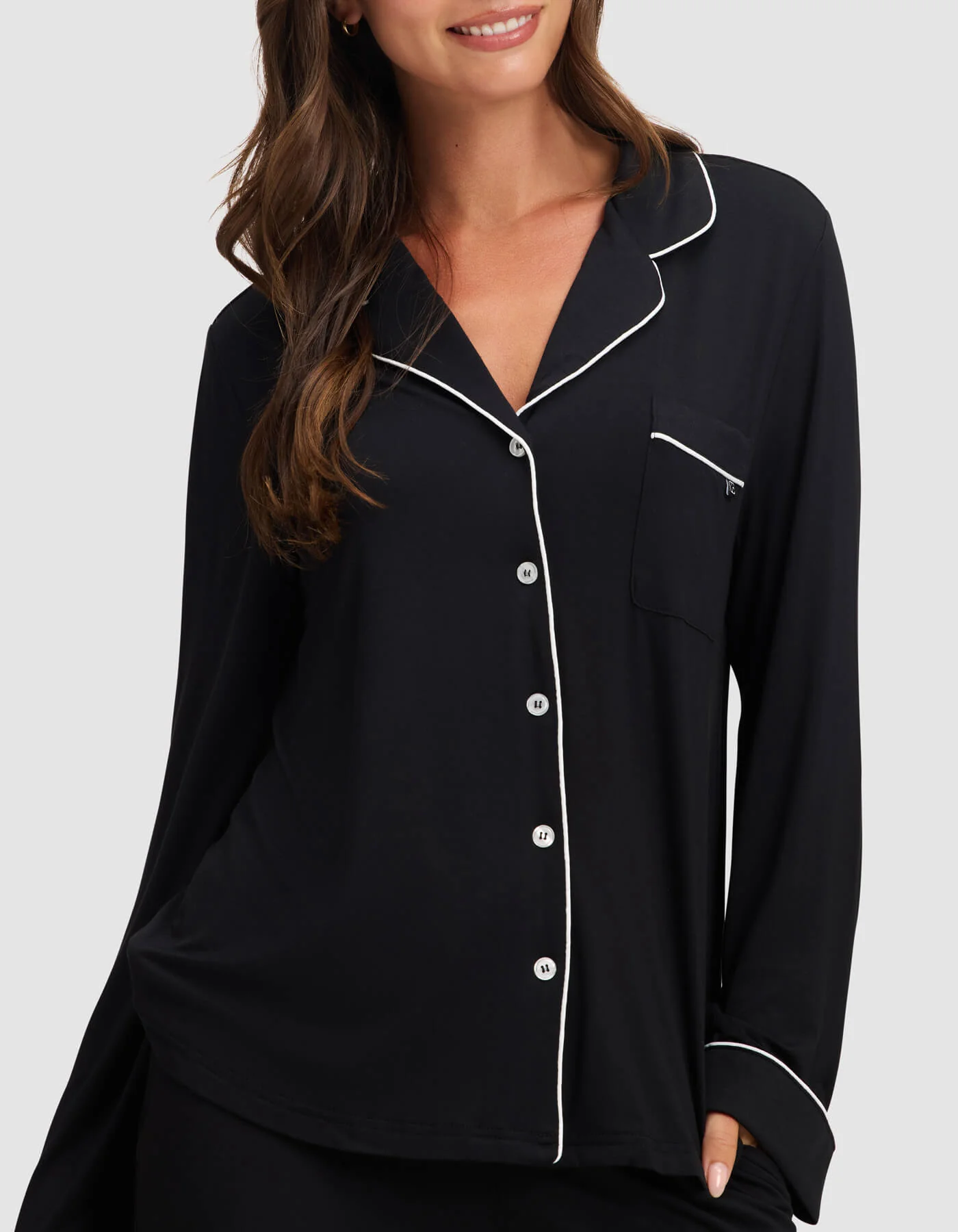 Women's Bamboo Stretch-Knit Long Sleeve Pajama Top - Image 17