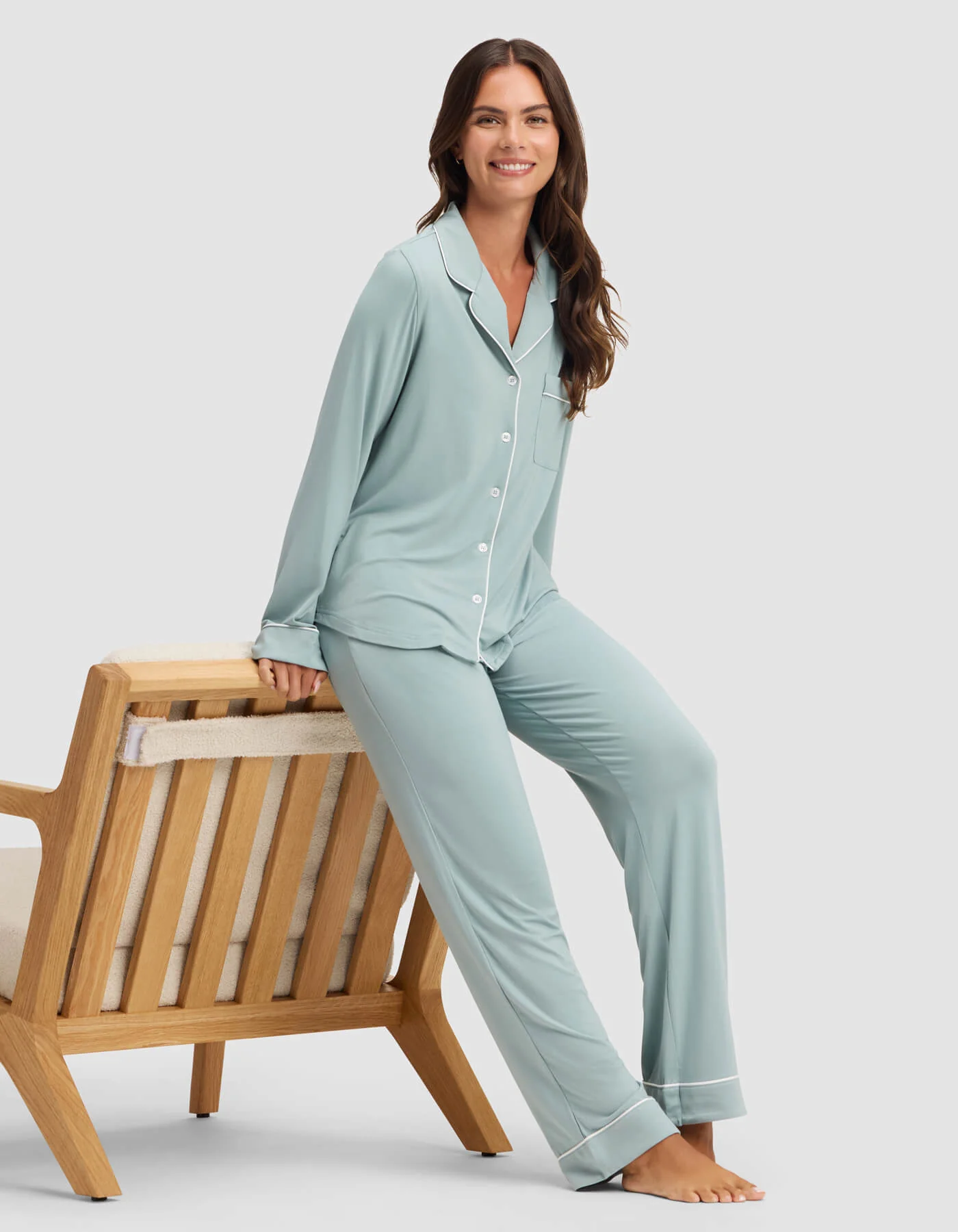 Women's Bamboo Stretch-Knit Long Sleeve Pajama Top - Image 21