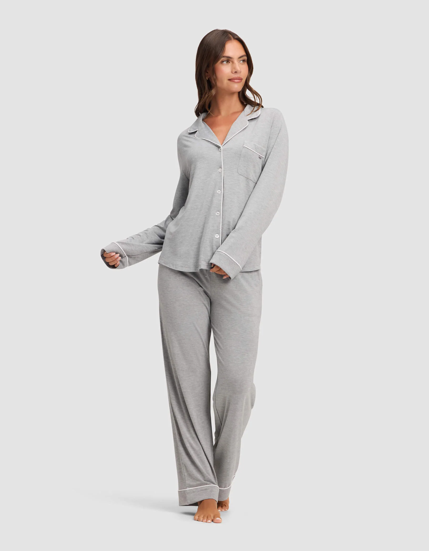Women's Bamboo Stretch-Knit Long Sleeve Pajama Top - Image 25