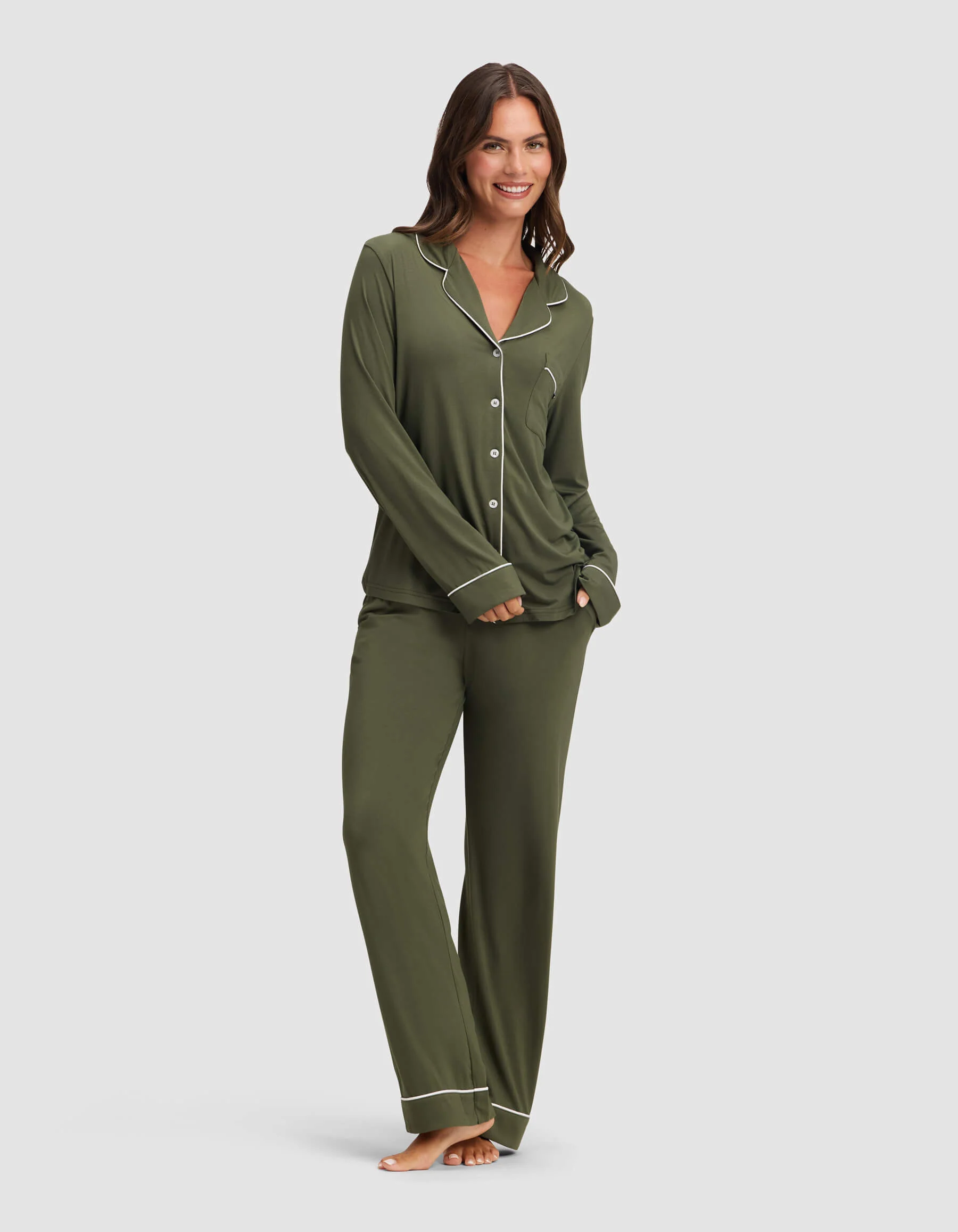 Women's Bamboo Stretch-Knit Long Sleeve Pajama Top - Image 40