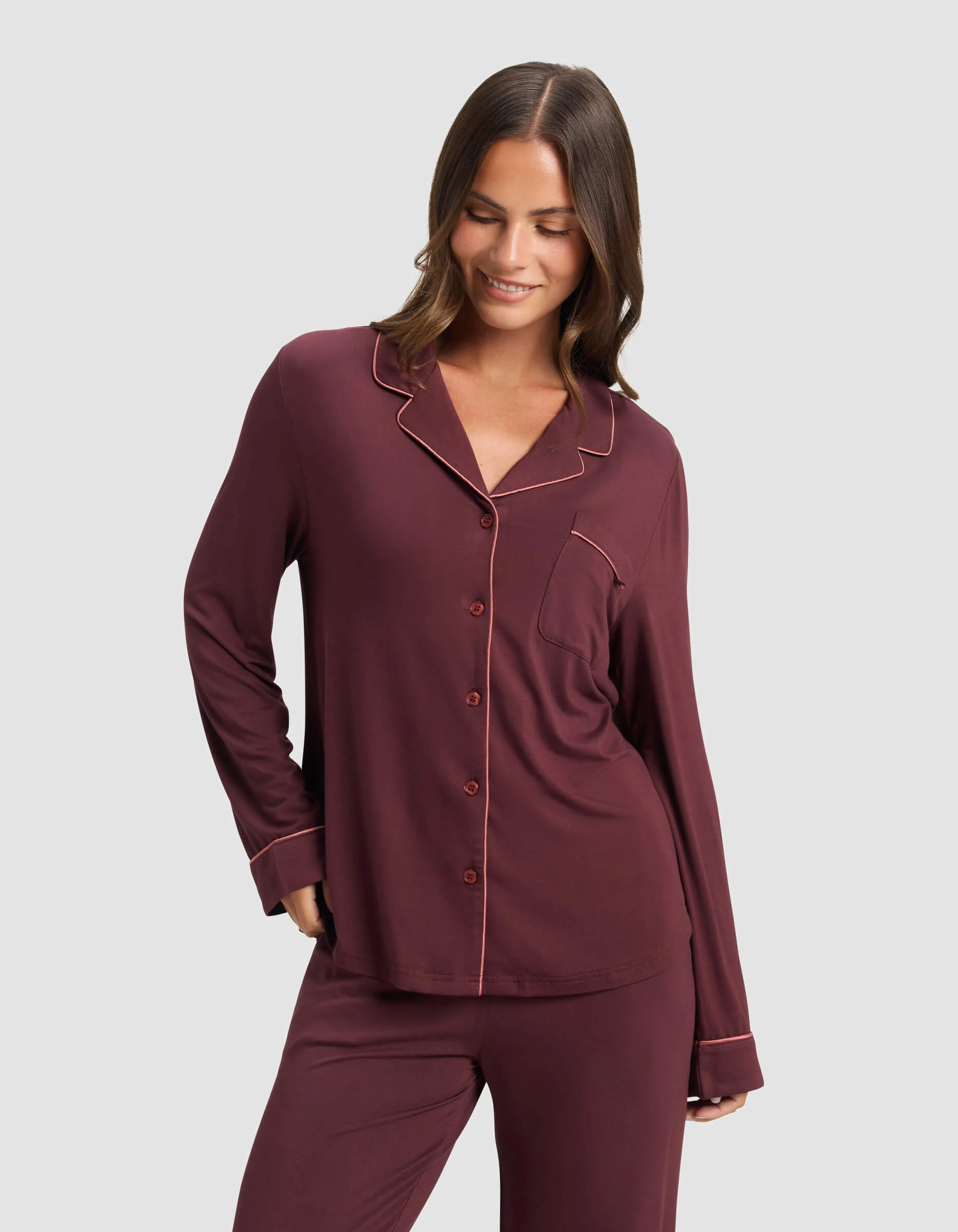 Women's Bamboo Stretch-Knit Long Sleeve Pajama Set - Image 80