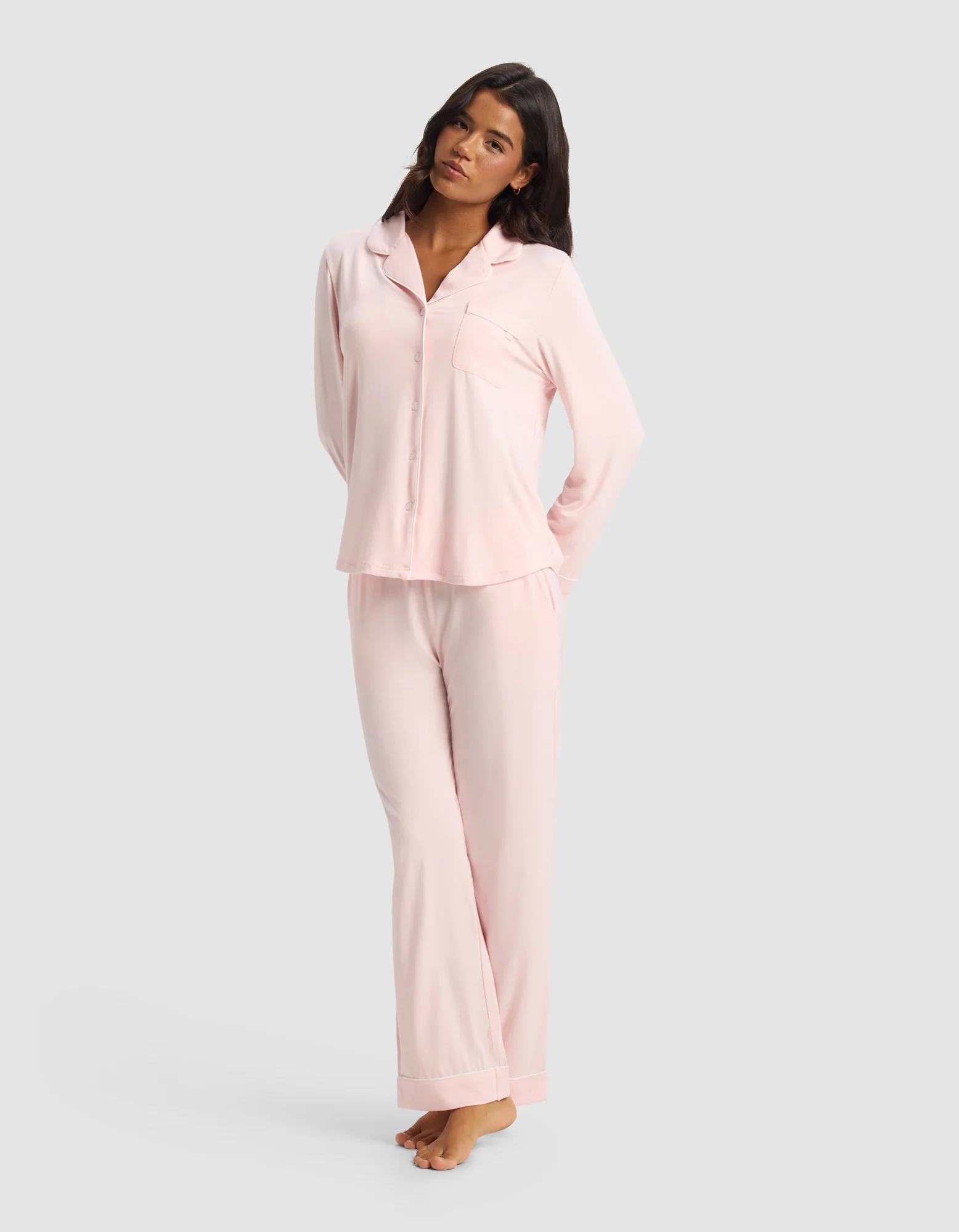Women's Bamboo Stretch-Knit Long Sleeve Pajama Top - Image 44