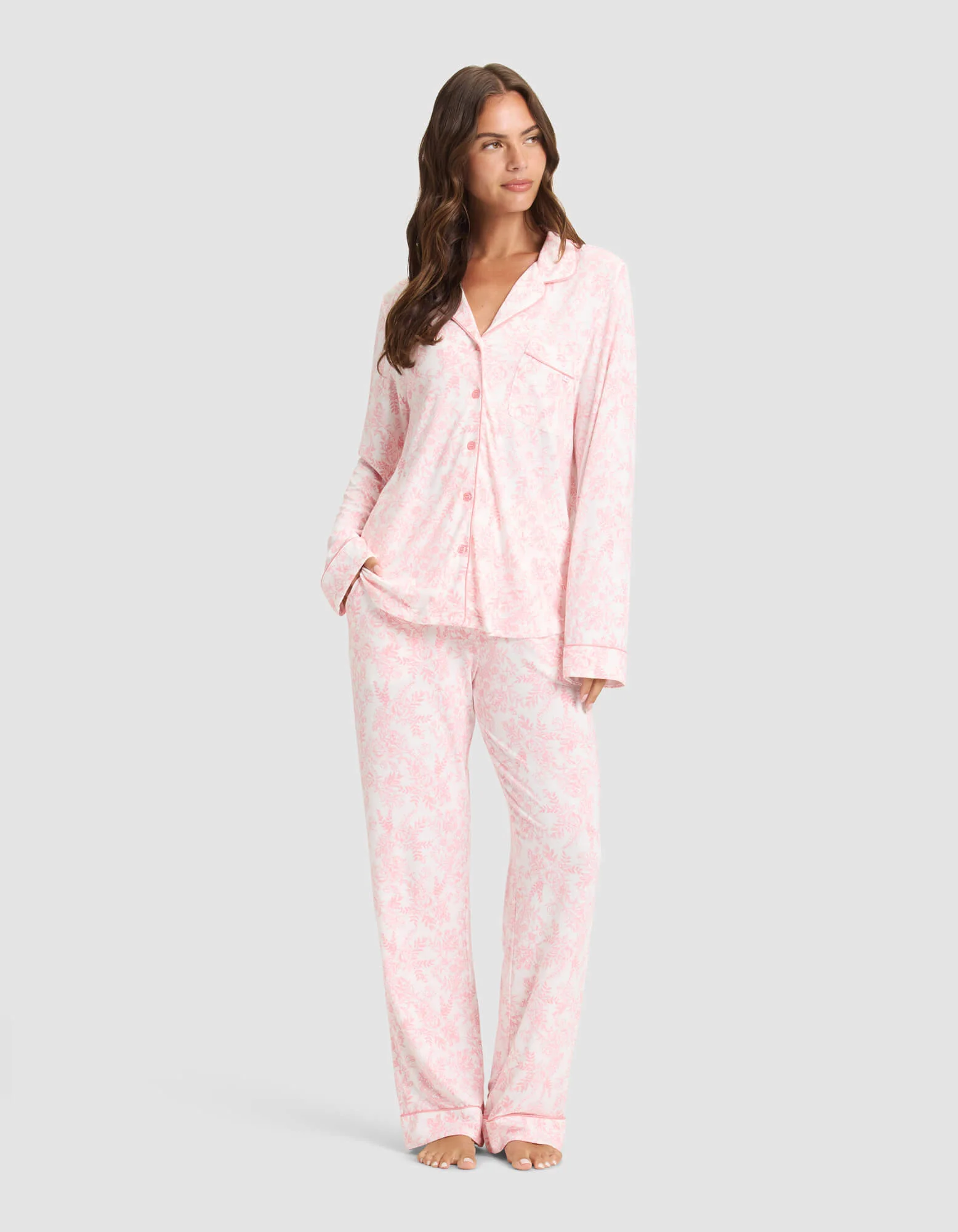 Women's Bamboo Stretch-Knit Long Sleeve Pajama Top - Image 48
