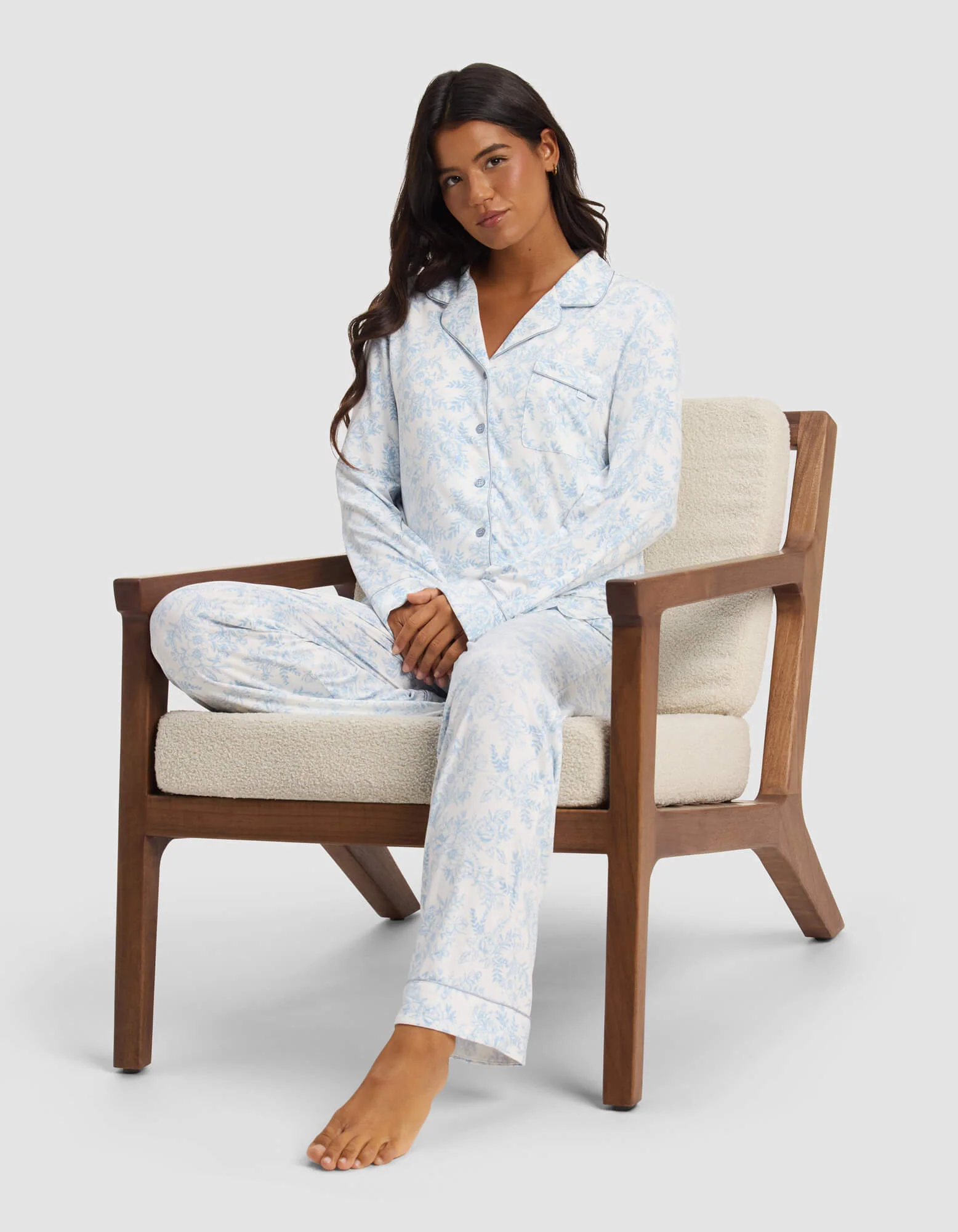 Women's Bamboo Stretch-Knit Long Sleeve Pajama Top - Image 53