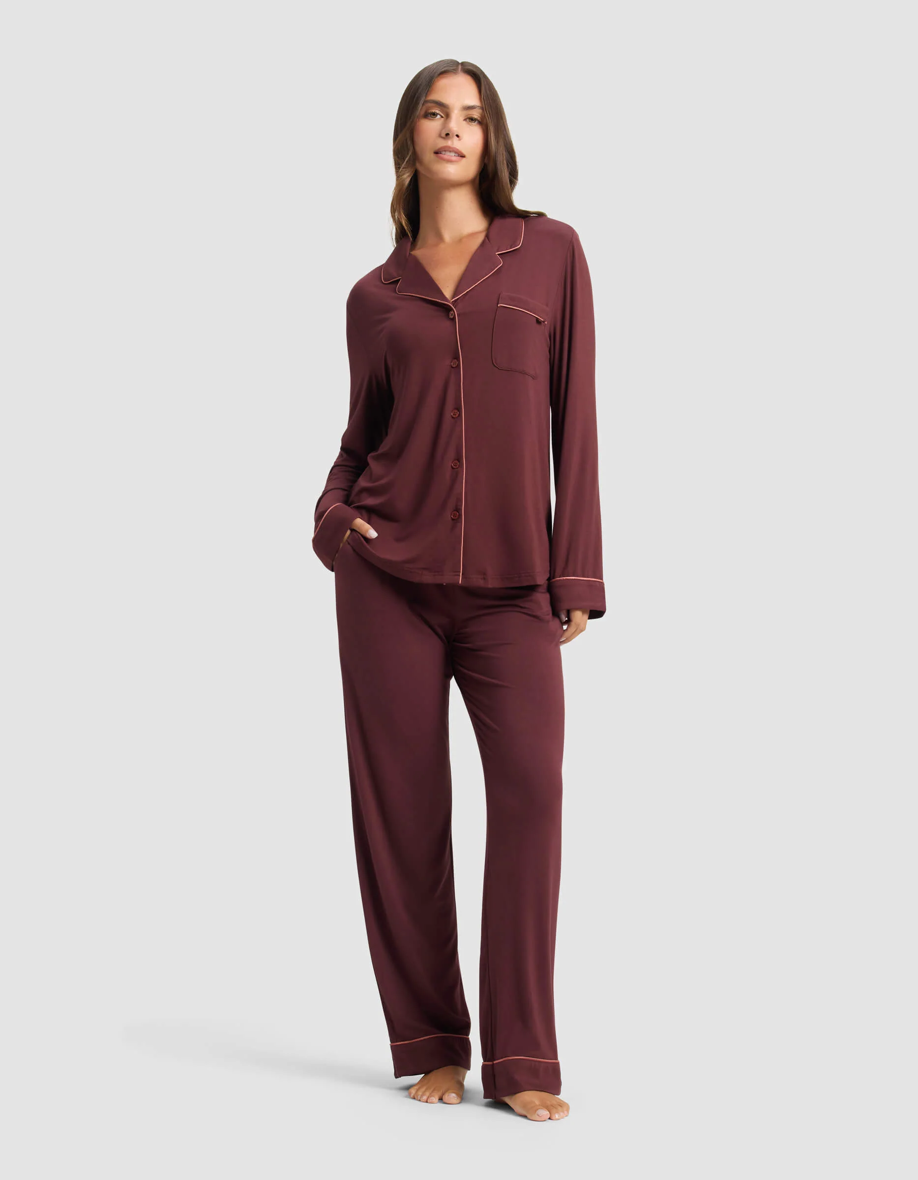 Women's Bamboo Stretch-Knit Long Sleeve Pajama Top - Image 55