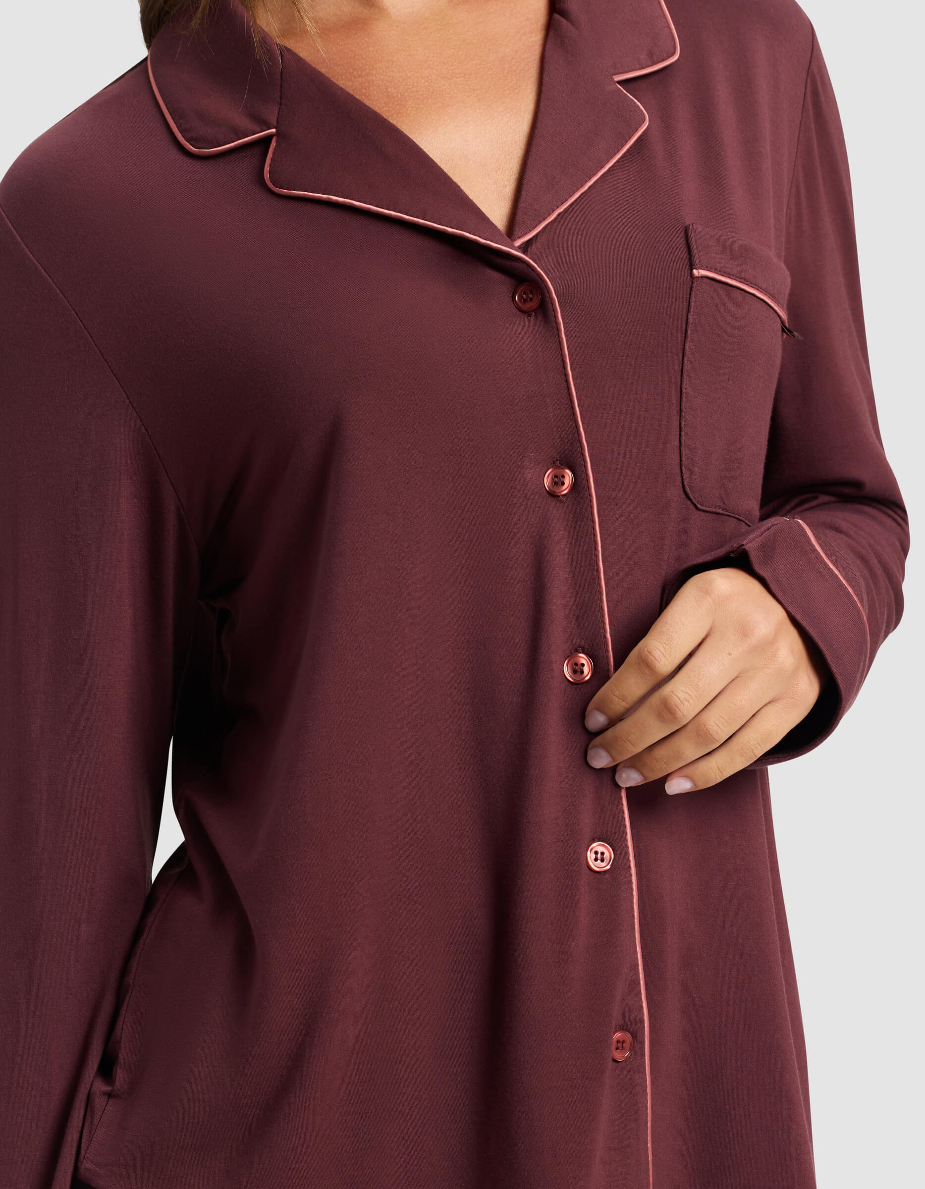 Women's Bamboo Stretch-Knit Long Sleeve Pajama Set - Image 81