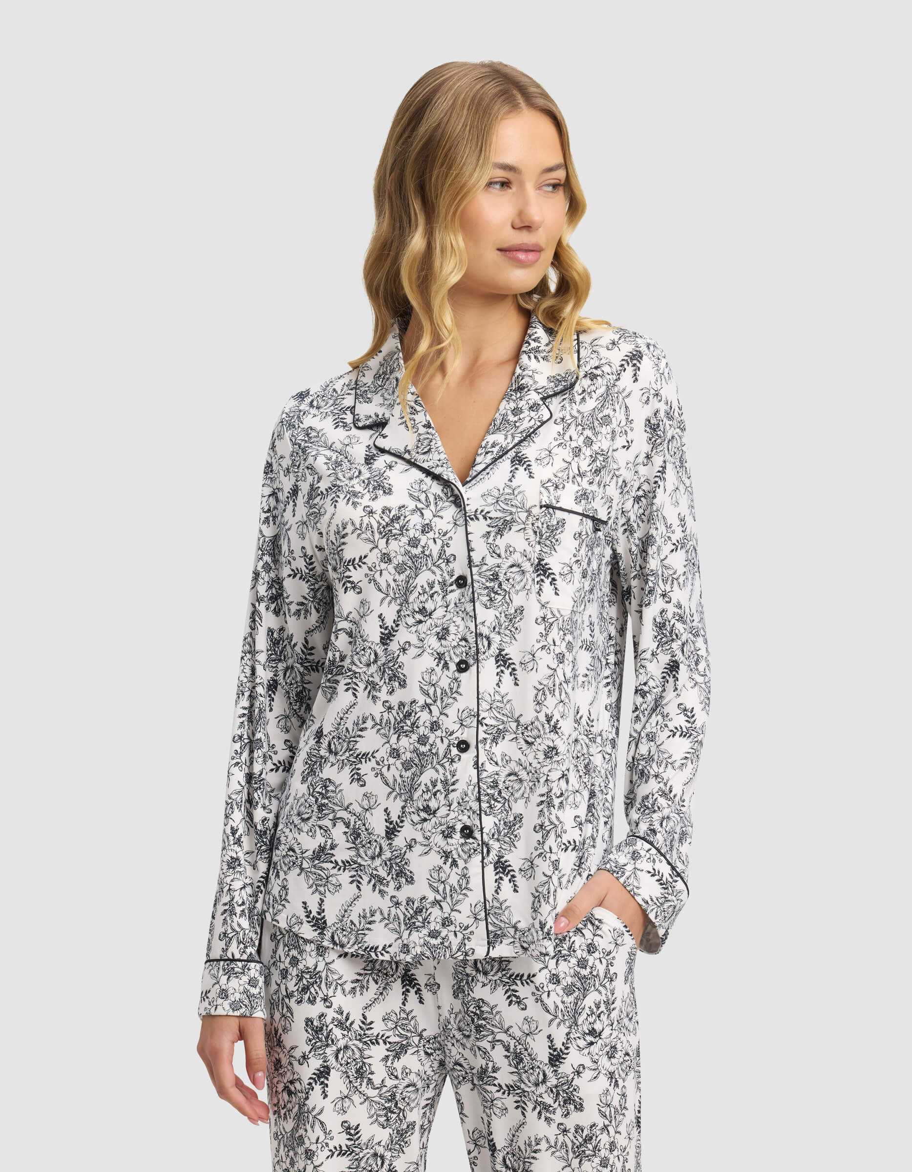 Women's Bamboo Stretch-Knit Long Sleeve Pajama Set - Image 89