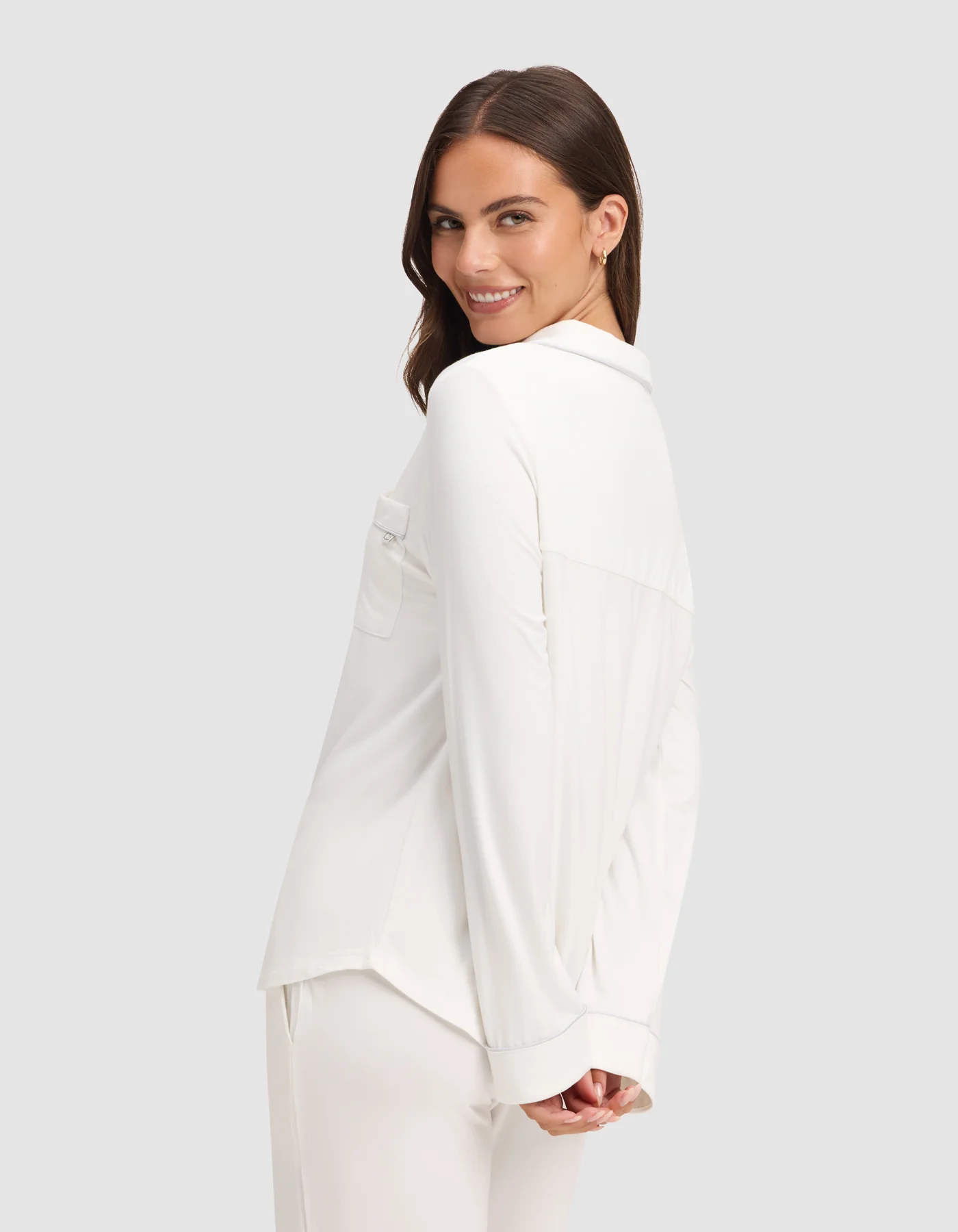 Women's Bamboo Stretch-Knit Long Sleeve Pajama Top - Image 30