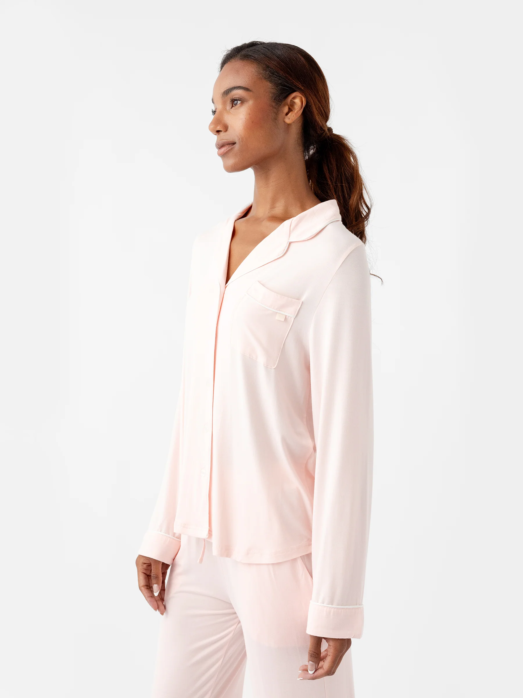 Women's Bamboo Stretch-Knit Long Sleeve Pajama Top TALL - Image 8
