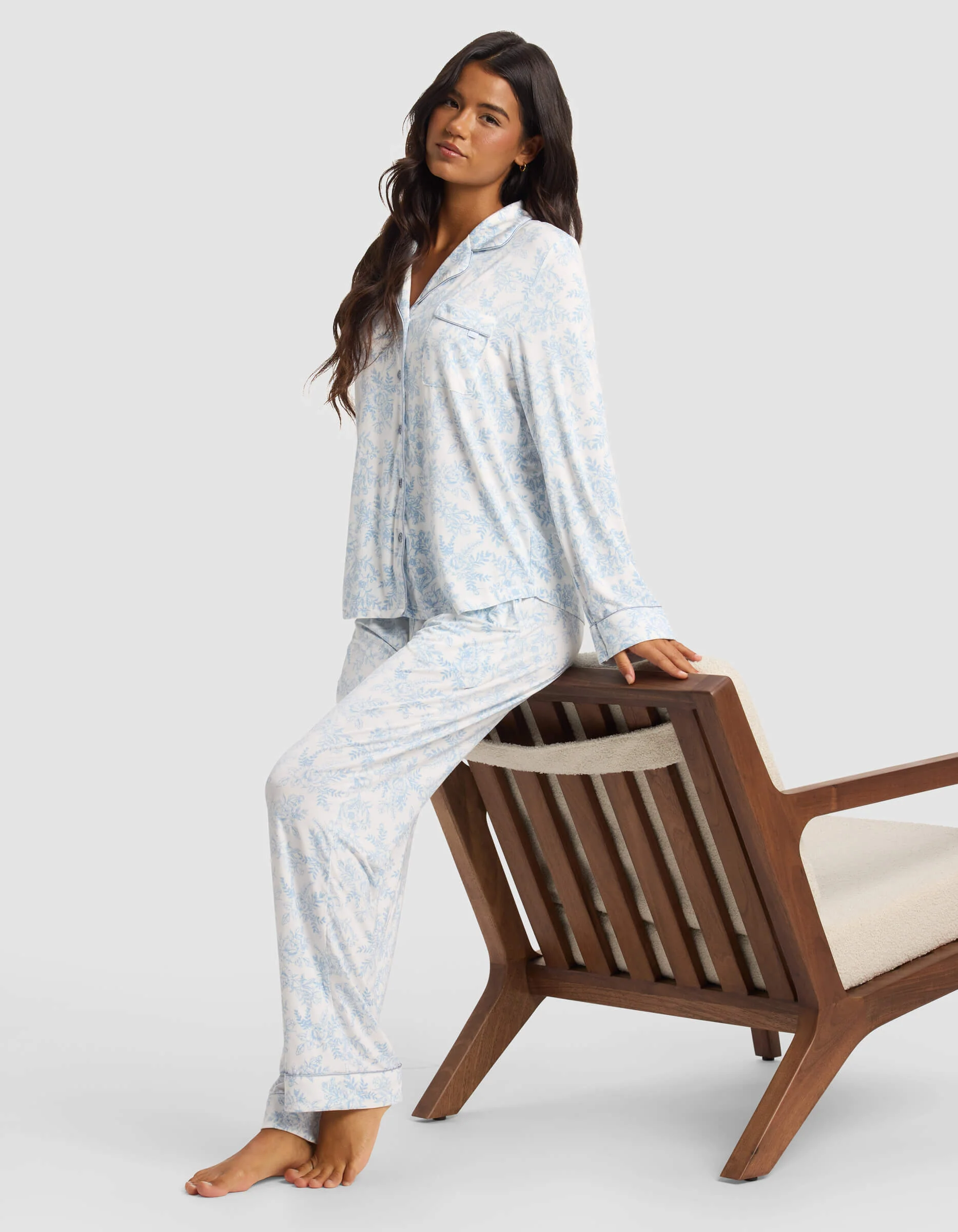 Women's Bamboo Stretch-Knit Long Sleeve Pajama Set - Image 68